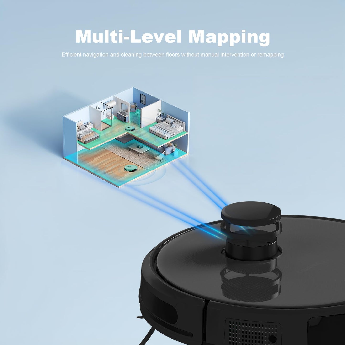 TECBOT S3 PRO Robotic Vacuum Cleaner and mop, LiDAR Navigation, 150mins Runtime&4,000Pa Suction, Automatic Charging Robot Vacuum Cleaner, WiFi,App,Alexa, Ideal for Hard Floor, Pet Hair,Black
