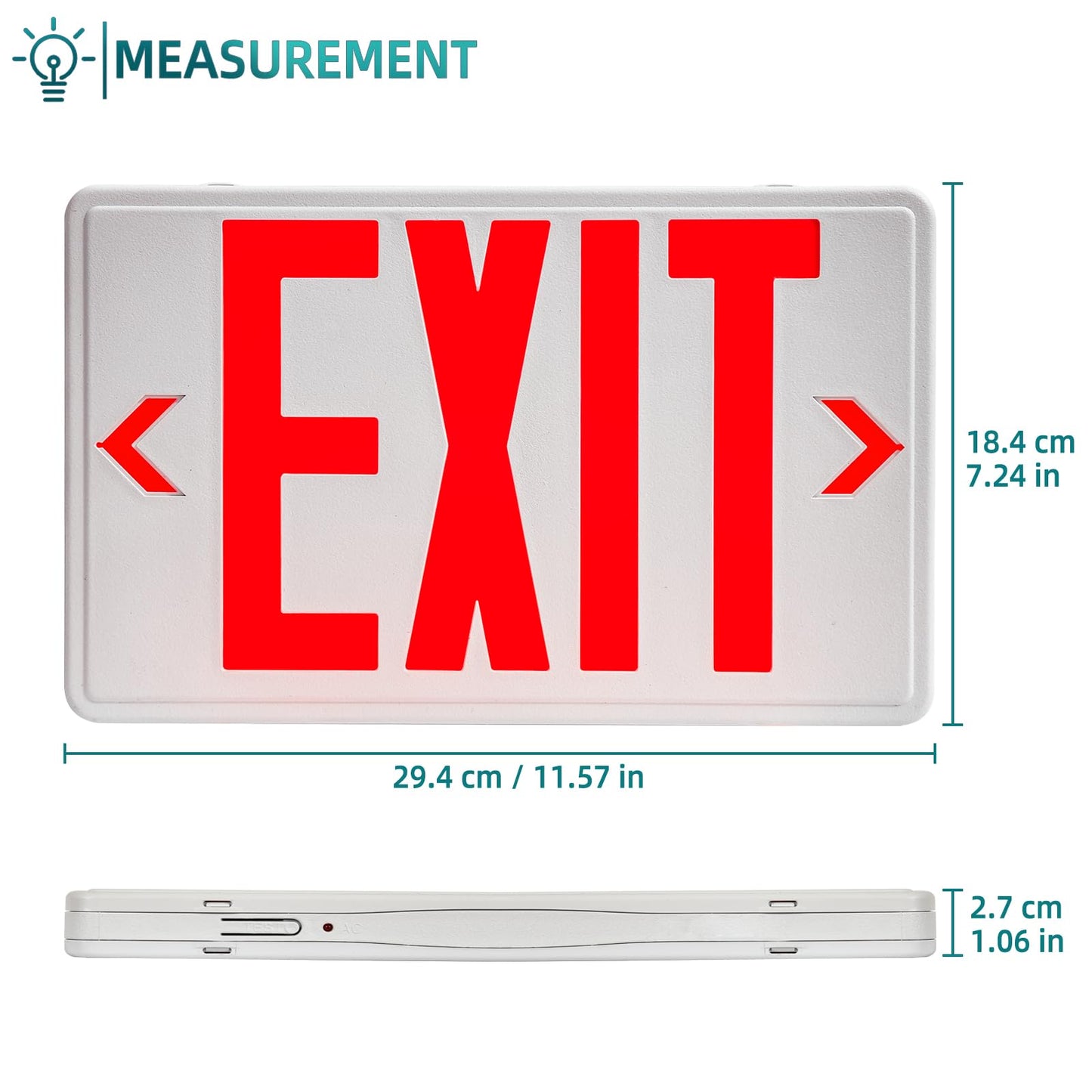 ENJVVS Exit Sign with Battery Backup,Commercial Exit Signs, Red Emergency Exit Light,Combo for Business,Dual-Sided, UL Certified, 120V/277V AC,4 Pack