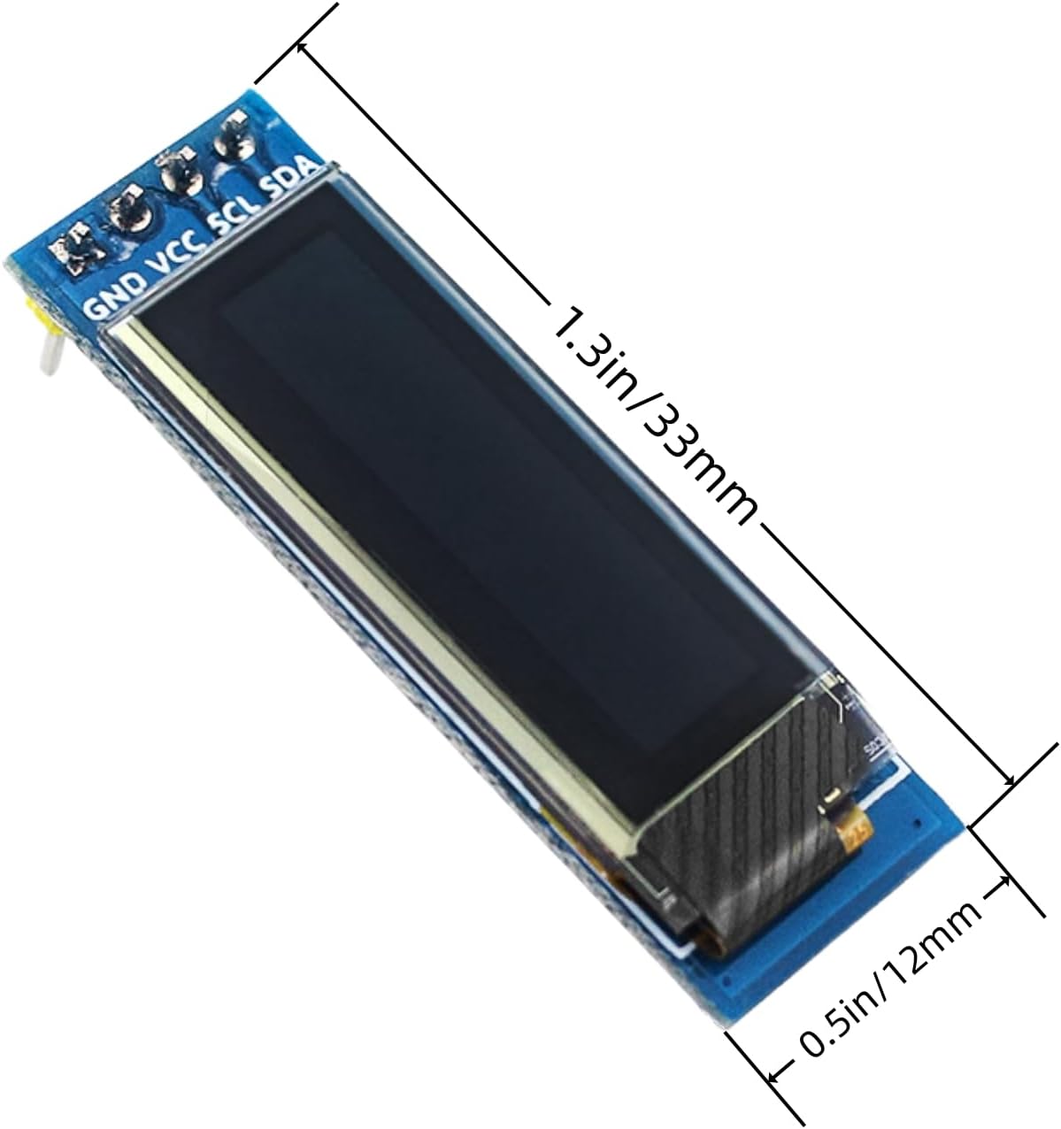 YFUSET 4PCS 0.91 Inch I2C 128x32 3.3V-5V ESP32 ESP8266 STM32 OLED Display Module Resolution DC Driver Board Compatible