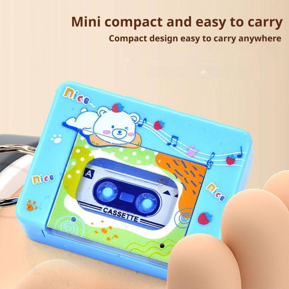 Generic Cassette Cassette Microcassette Retro Mini Tape Recorder Keychain, Retro Player, Recordable Mini Tape Player
