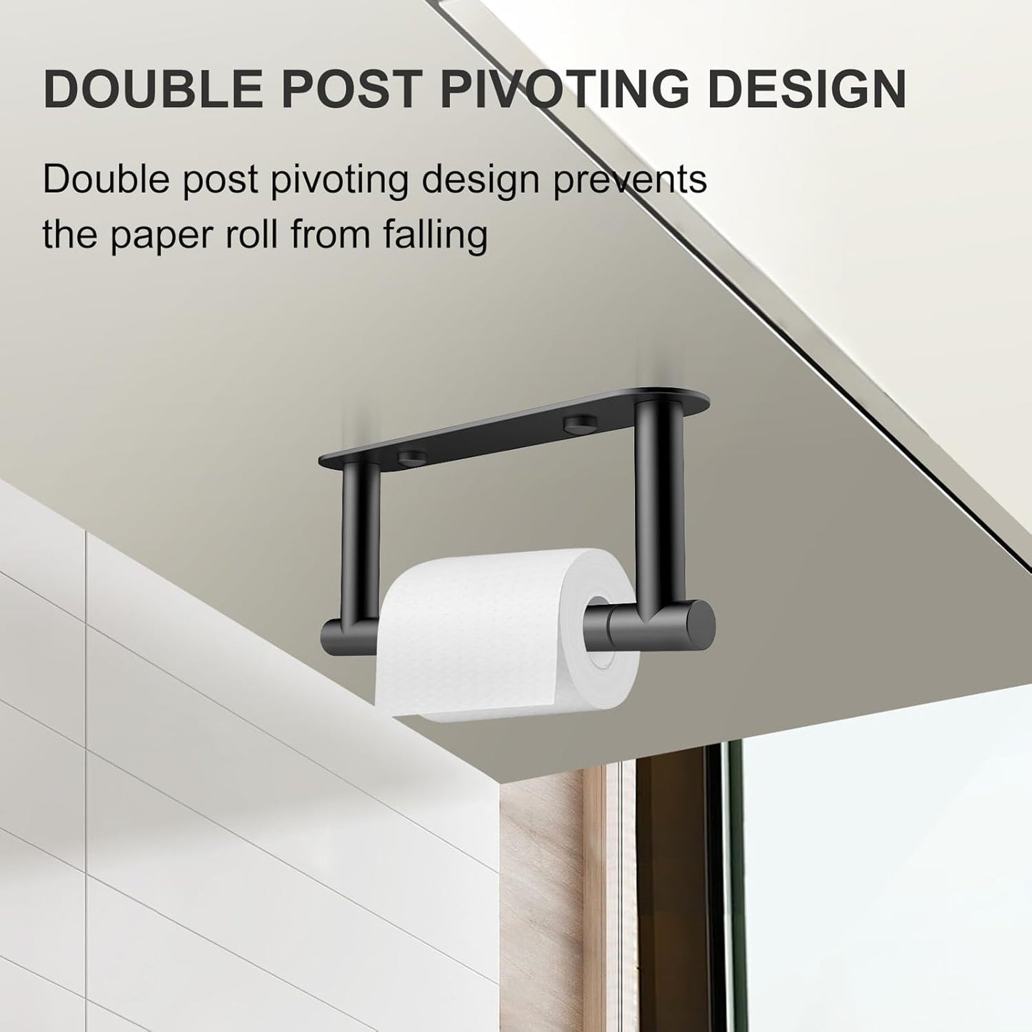 SetSail Toilet Paper Holder - Matte Black Wall-Mount Stainless Steel Tissue Holder for Bathroom