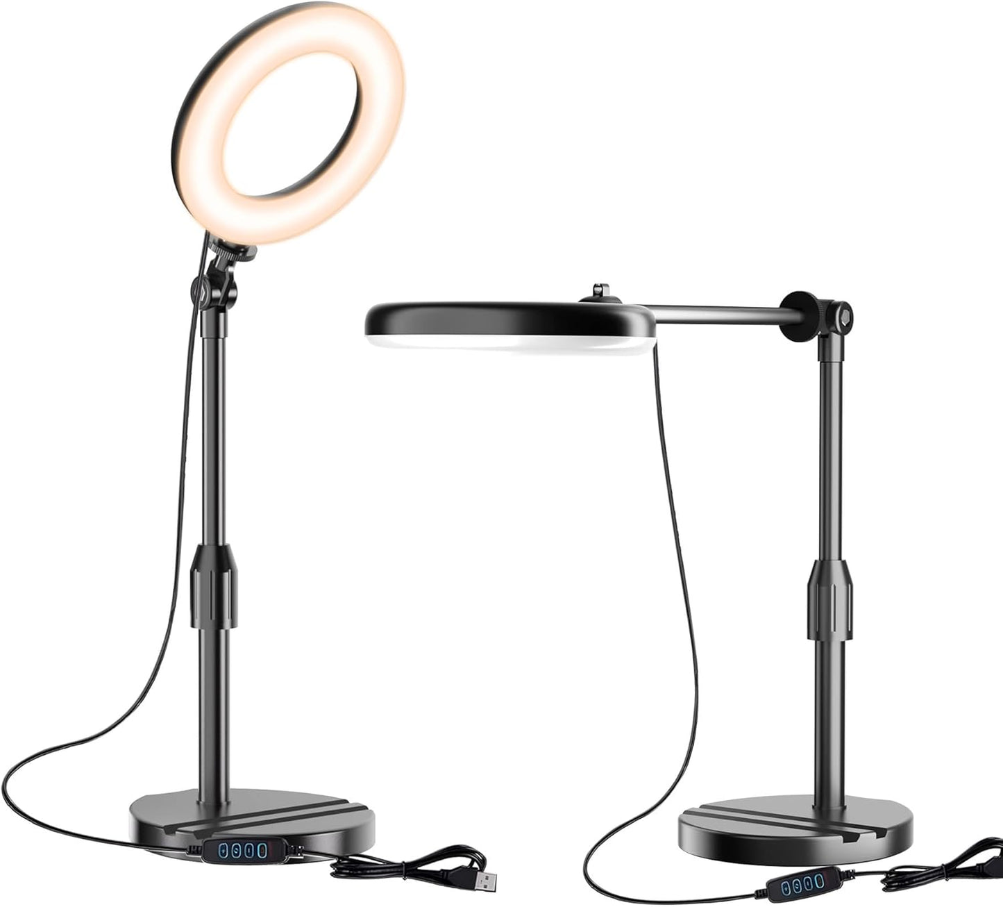Mionondi 5'' Portable Travel Ring Light for Laptop Zoom Video Conference, Bright Circle Light with Extendable Stand