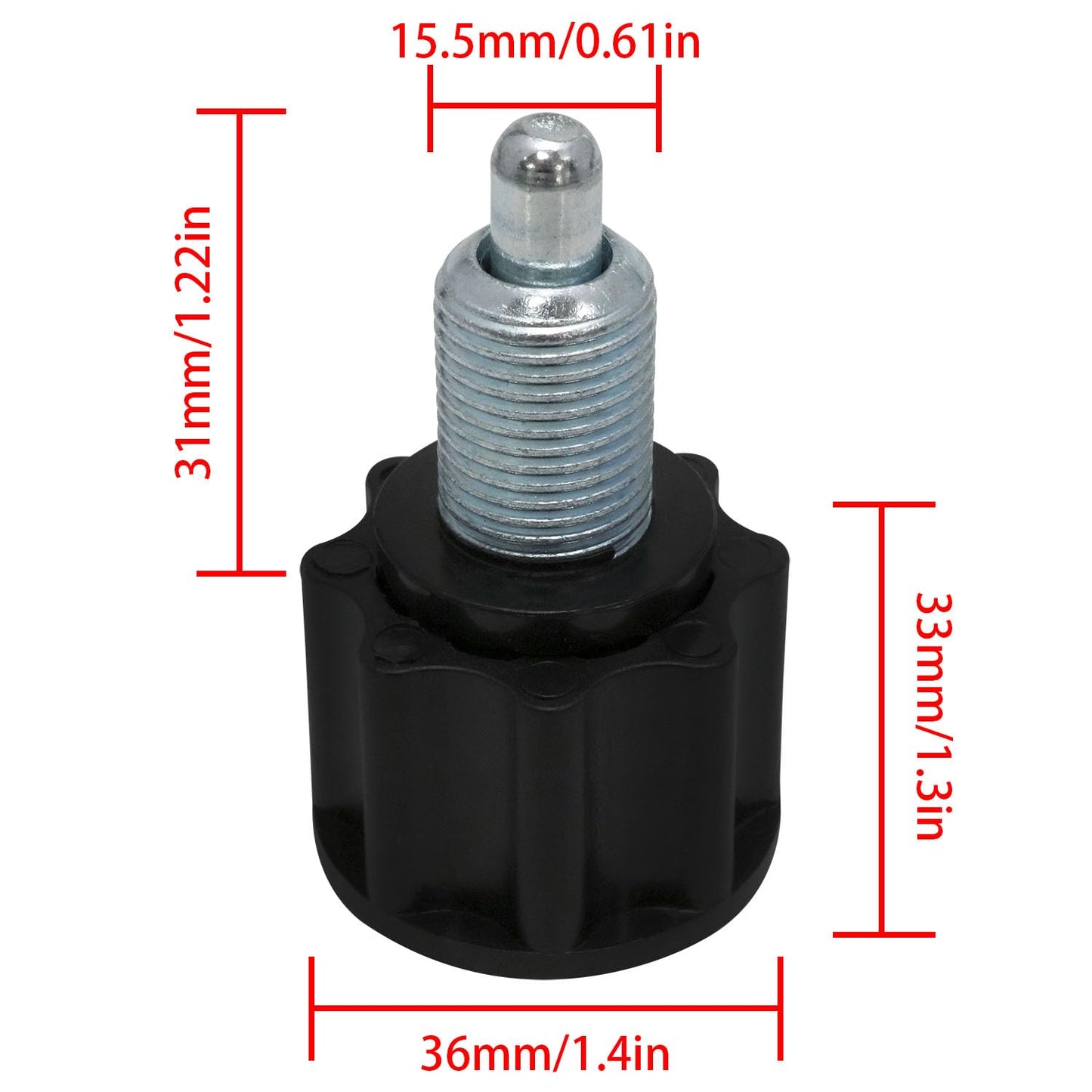 Lovelysp M16 Pop Pull Pin Knob Indoor Exercise Bike Locking Pin Spring Knob Plastic and Metal 1PCS