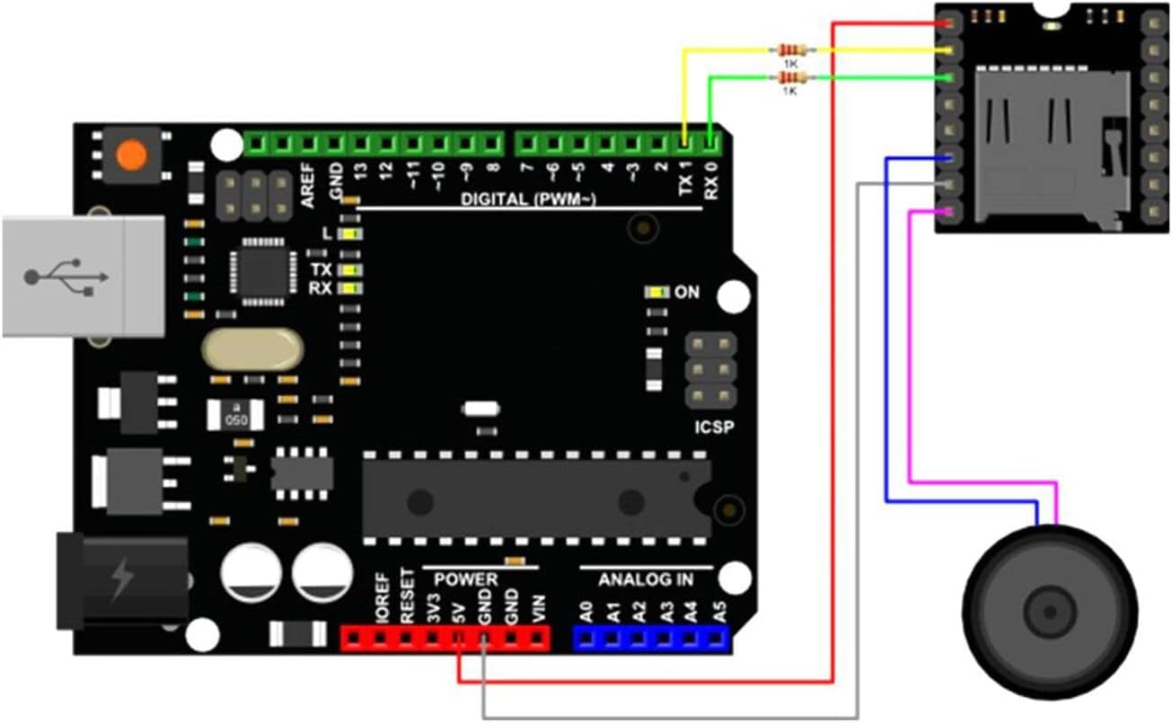 CANADUINO MP3 Mini Player Module with microSD Slot for Arduino etc.