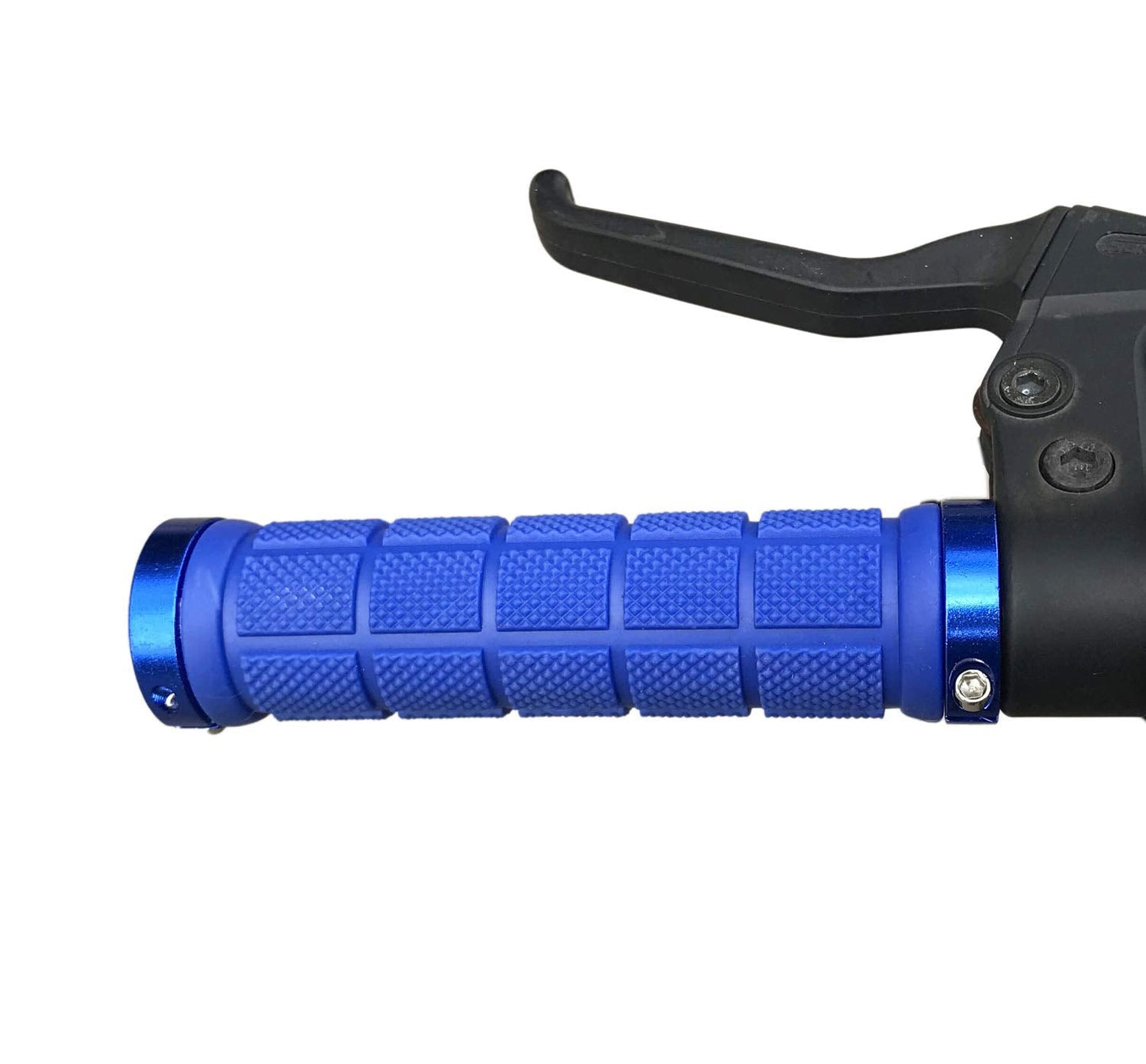 PLATT Bike Handlebar Grips Rubber Comfortable Bicycle Handle Grip for MTB/BMX with Plastic End Caps,Blue