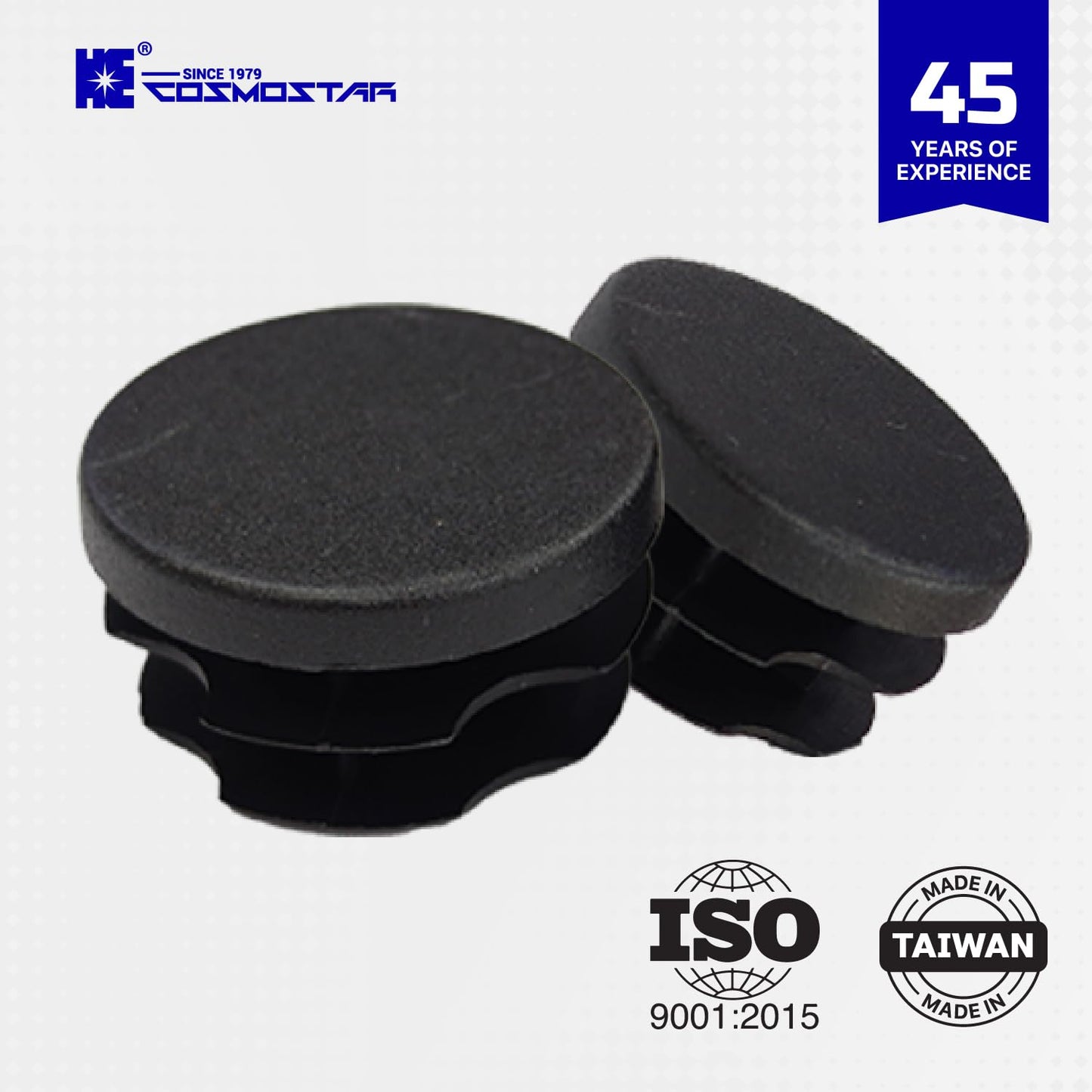 Cosmostar Outer Diameter 1" (25.4 mm) Round Plastic Plugs – Fits 0.85"–0.92" ID Tubes – Black End Caps, 10 Pack