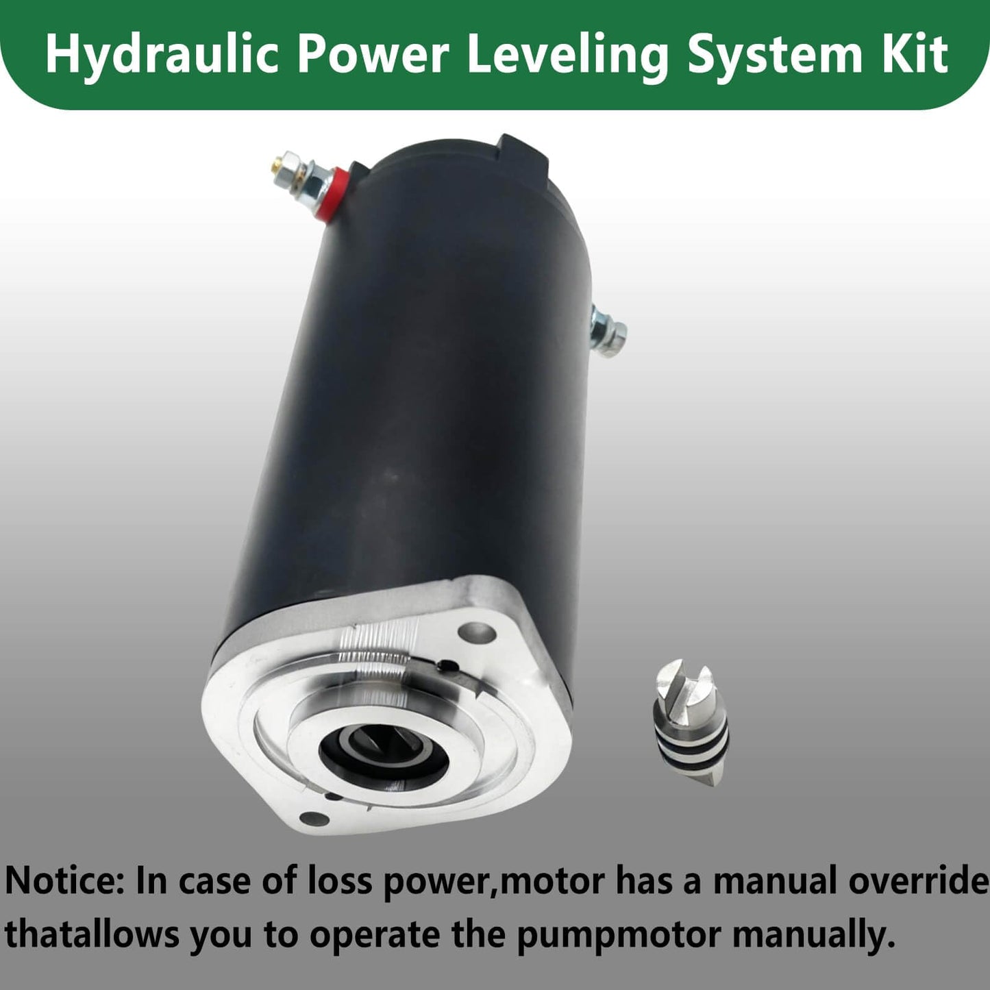 Replacement Hydraulic Pump Motor 179327 414850 for Unidirectional Power Unit RV Leveling Systems with Heavy-Duty Construction 7.5" Height Manual Drive Collar Coupling 286722