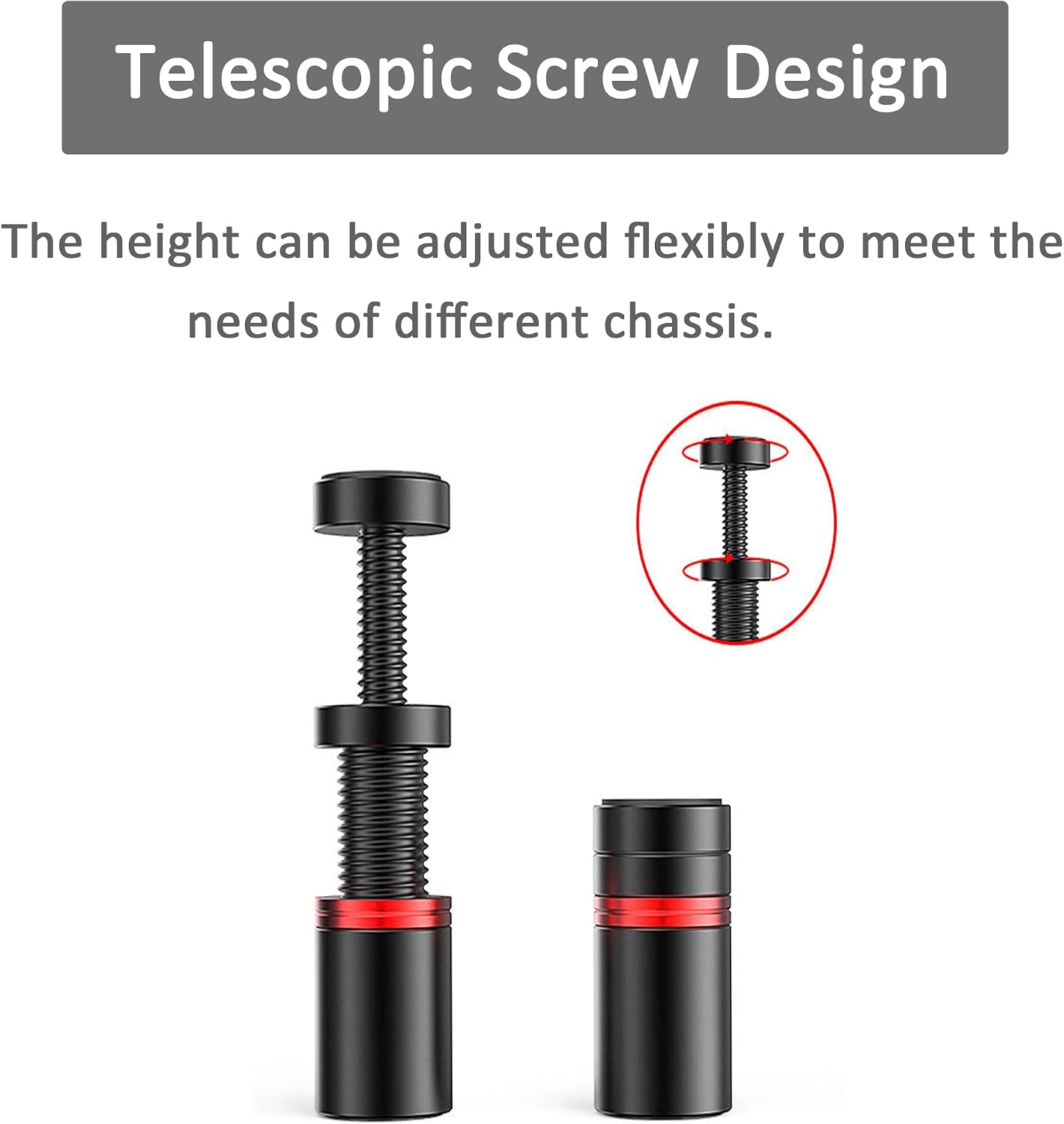 49mm-80mm Graphics Cards GPU Brace Support Adjustable Height Video Cards Sag Holder Bracket Stand with Magnetic Black