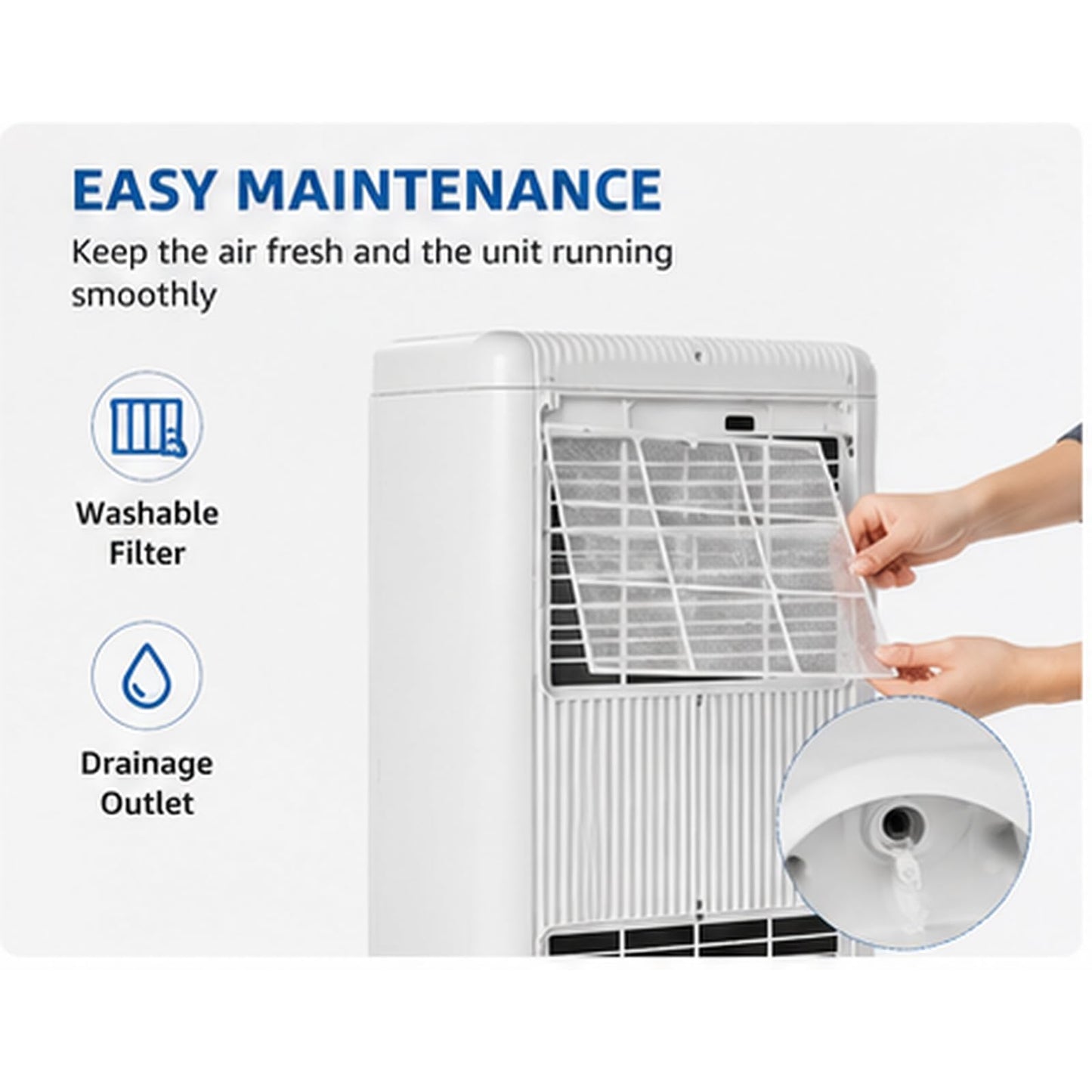 GarveeLife 8,000 BTU Portable Air Conditioner for Bedroom Office Dorm, Cools up to 350 Sq. Ft, 3-in-1 Compact AC Unit with Cooling Dehumidifier Fan Modes, Remote Control, Window Kit, Gray
