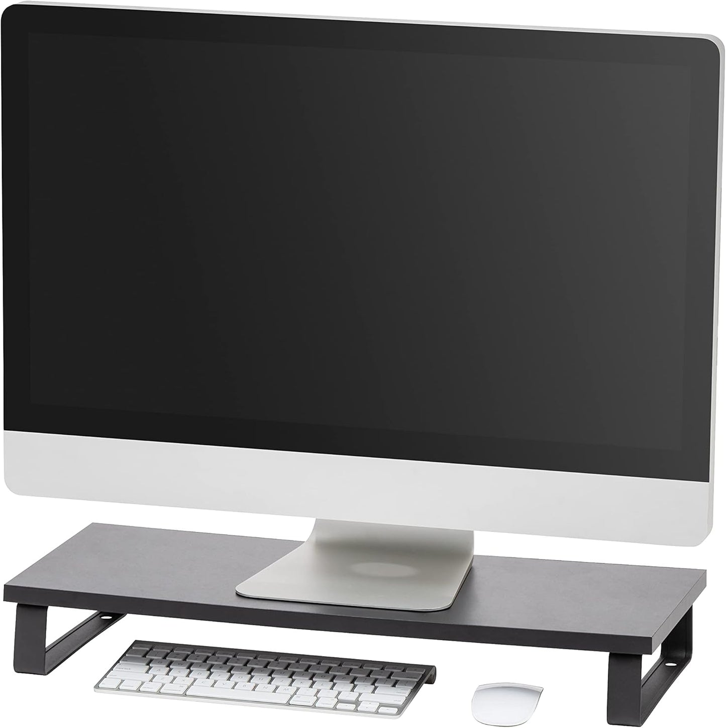 1-Tier Countertop Closet IRIS USA Multi-Purpose Modern PC Monitor Organizer Stand with Metal Legs, Ergonomic Desktop