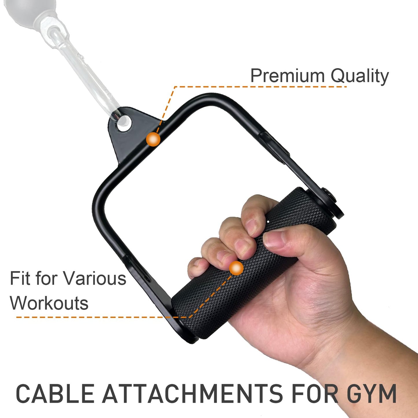 Arm Wrestling Handles, Thick Armwresting Training Equipment Lat Pulldown Attachments D Handle, V Bar Cable Machine Attachments, Gym Handles for Forearm, Wrist Strength Training (Two Small Grip)