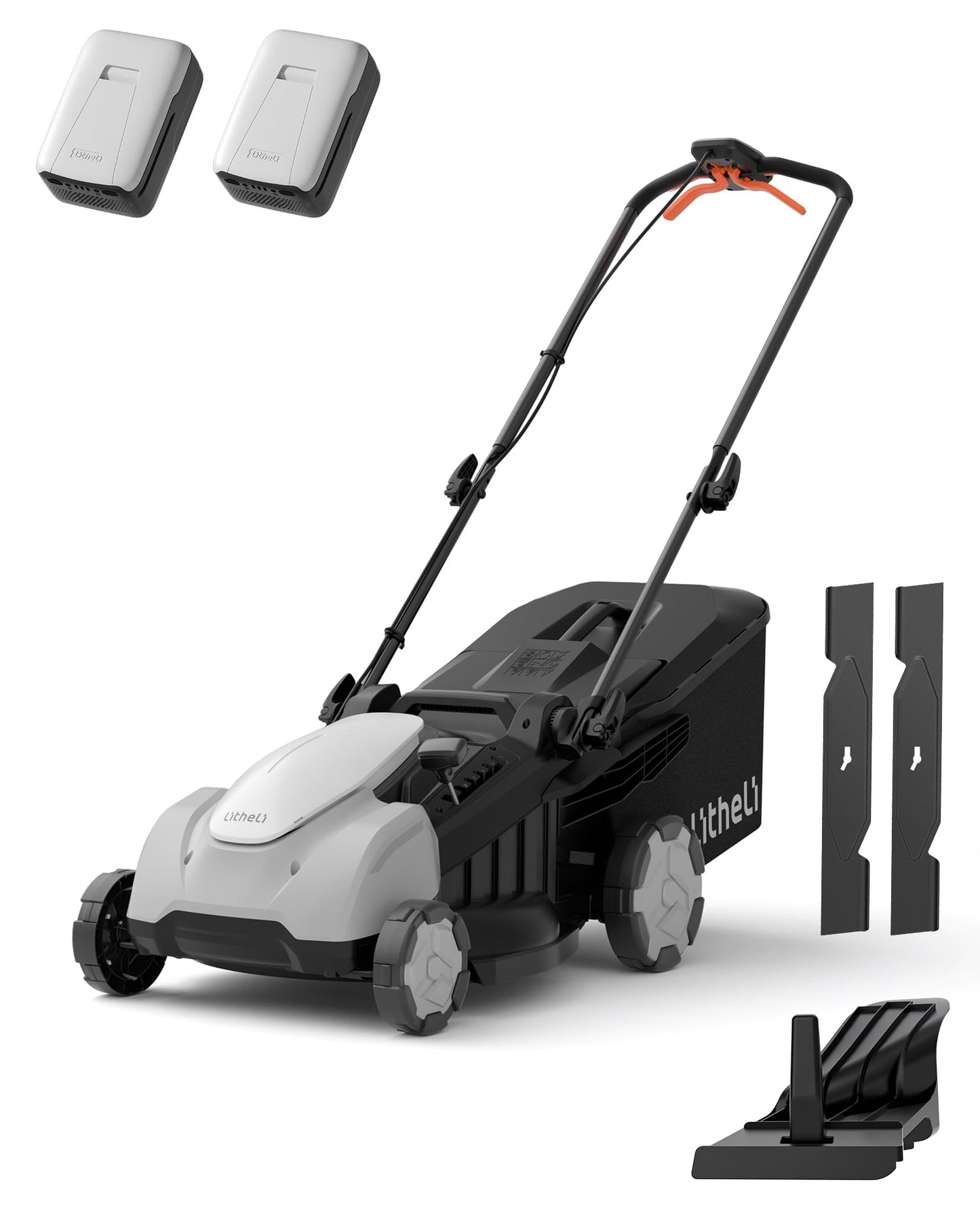 Electric Lawn Mower, Self-propelled Lawn Mower Cordless 40V(2 * 20V) 18.5" Brushless Mower with Electric Cutting Height Adjustment, Higher Rotation Speed, 4 x 4.0Ah Battery and Rapid Charge Included