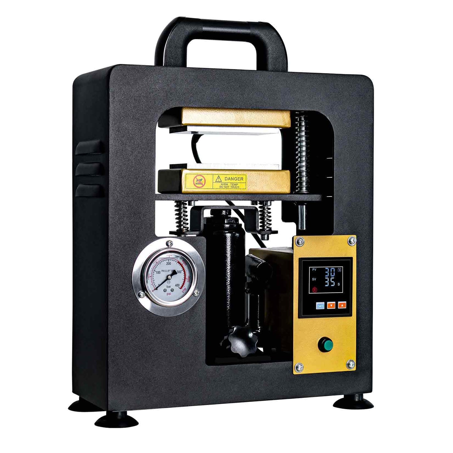 Hydraulic Heat Press Machine, 5 Tons Pressure 600W Machine with 3 x 5 inch Dual Heating Plates, Digital Timer and Temperature Control