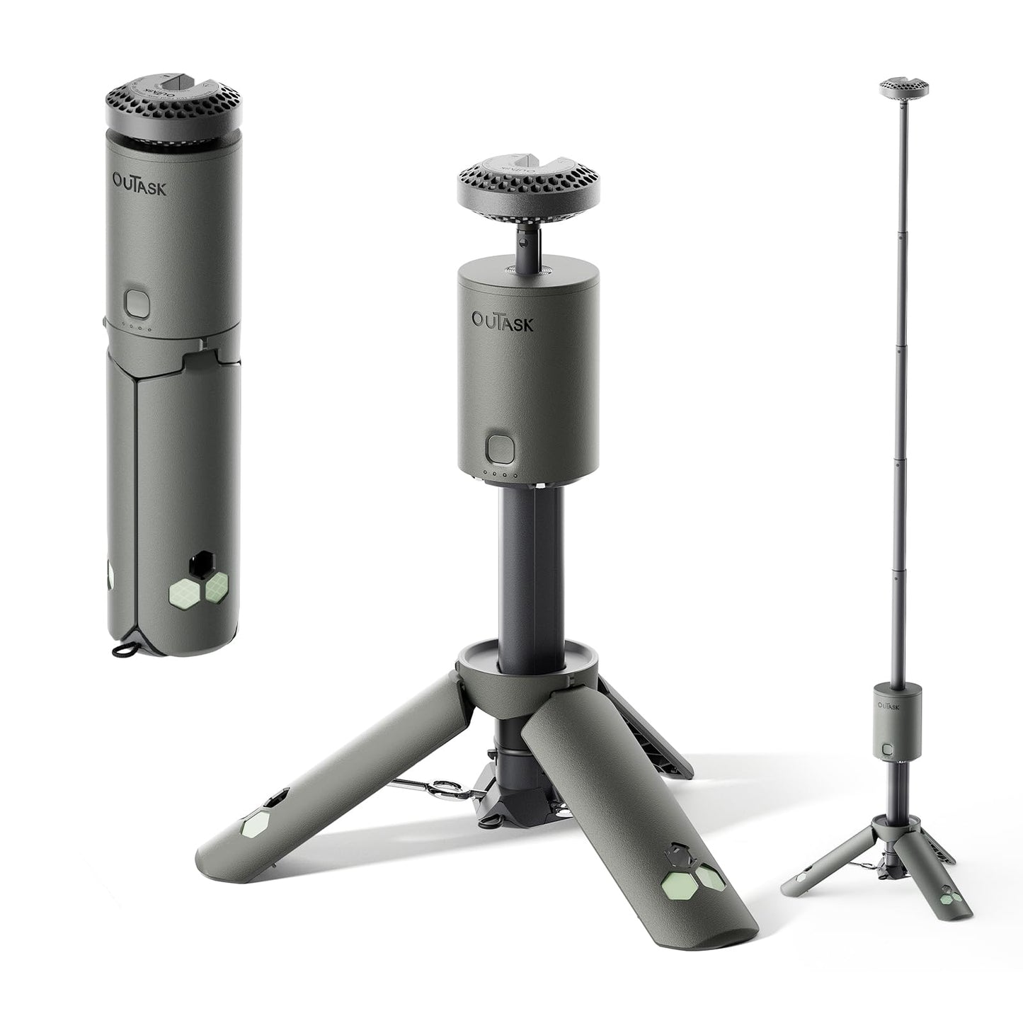 Outask Camping Light Telescopic, Collapsible Magnetic Camping Lantern with 12000mAh Battery, Telescoping IPX6/IPX7 Waterproof Flashlights, Camping Lamp for Emergency, Camping, Hiking (Military Green)