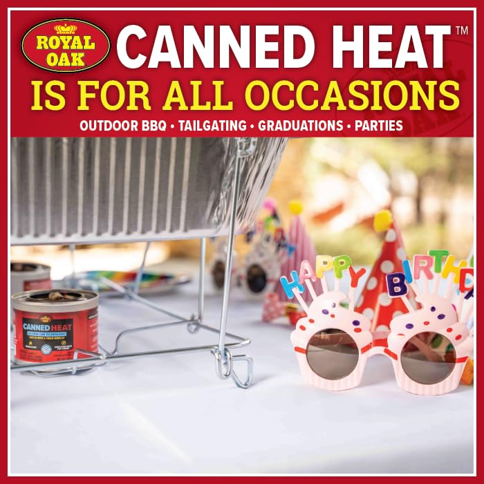 Royal Oak Canned Heat 12 Pack 2 Hour Chafing Fuel, Easy Open, Resealable, Non-Drip, for Food, Burners for Chafing Dishes, Buffet Burners, Parties, Weddings, BBQs