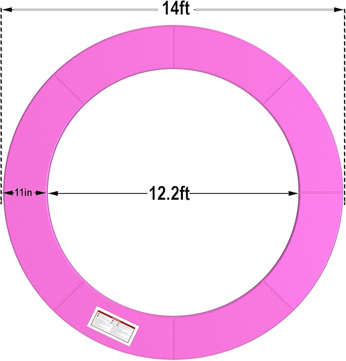 LANGXUN Universal Trampoline Repalcement Safety Pad, 8ft 10ft 12ft 14ft 15ft 16ft Waterproof Surround Spring Foam Cover for Round Frame