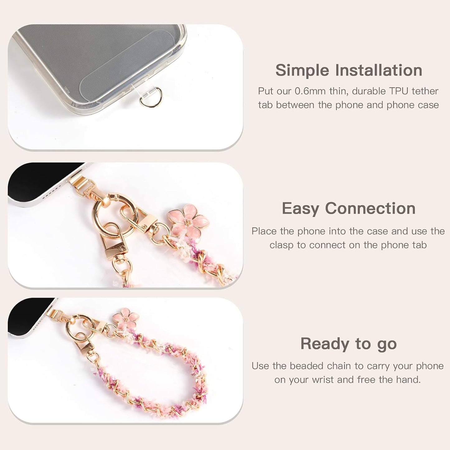 17 Long Pond Designer Cell Phone Wrist Strap, Anti-Lost Lanyard Wristlet Charm for iPhone Pro Max&Most Cellphones