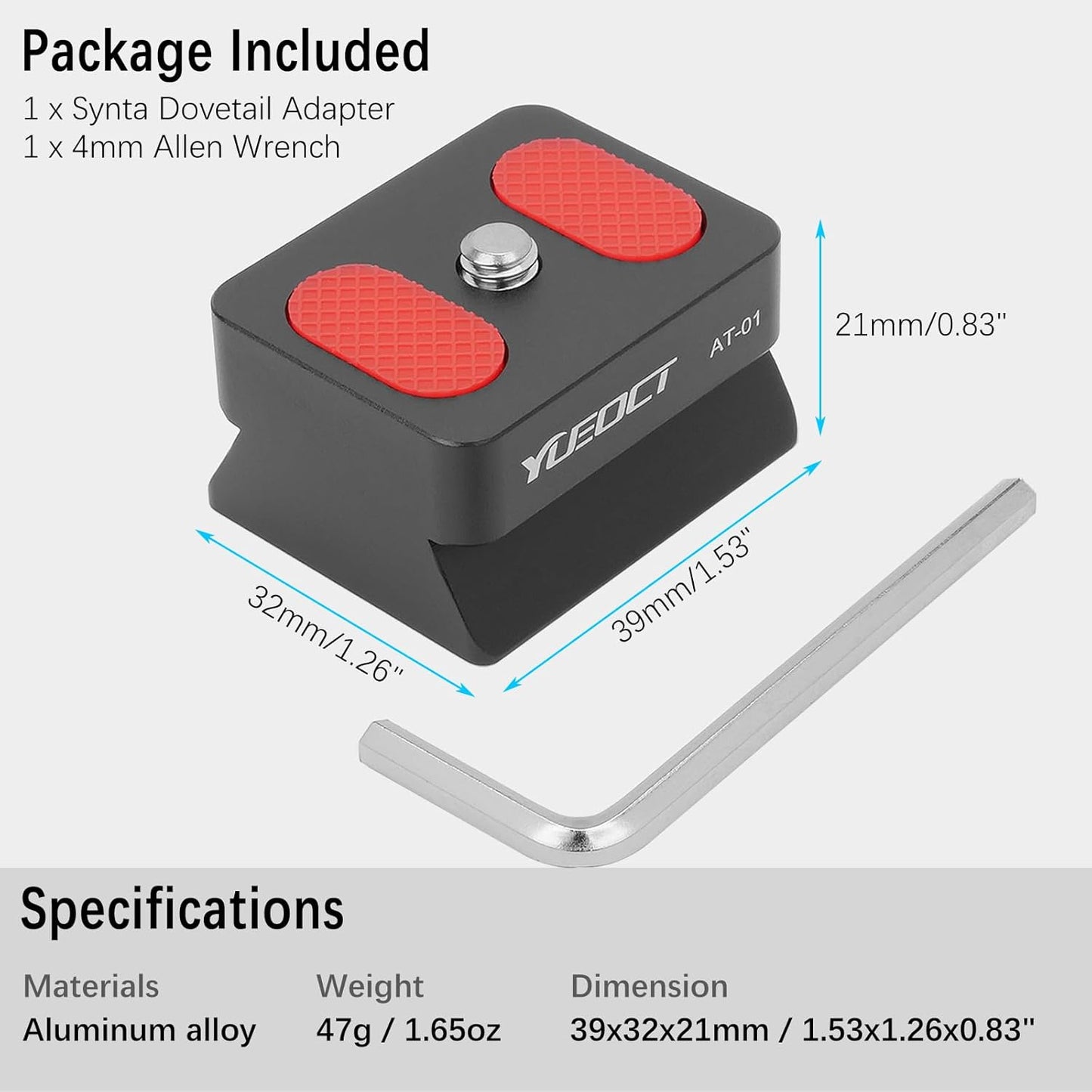 1/4" Video Camera DSLR Metal Adapter Mount with Mounting Screw for Optical Telescope Finderscope Finder Scope Dovetail