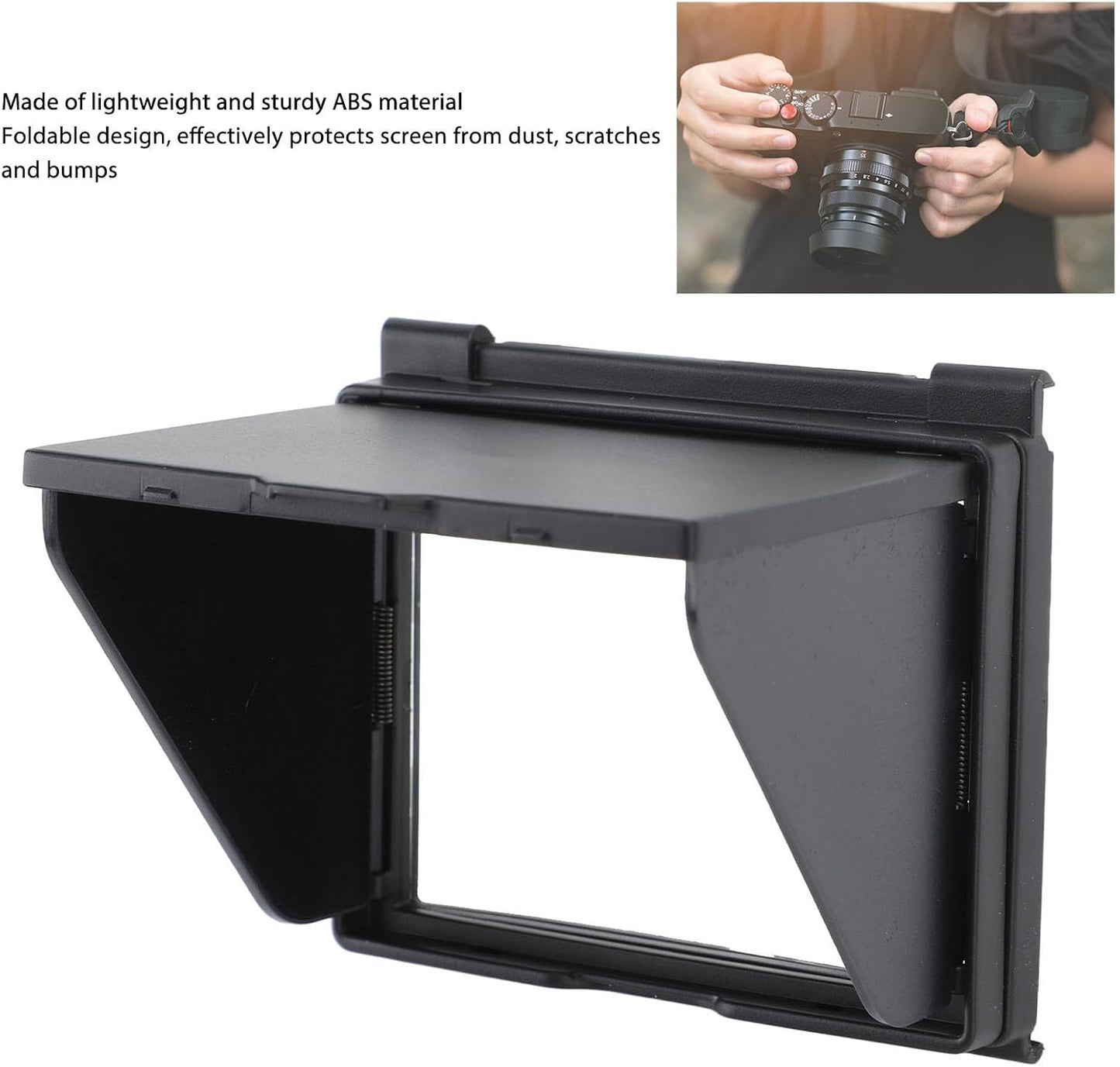 Camera Hood Sun, Flip Out DSLR LCD Screen Sunshade for, Sunlight Blocking Screen Viewfinder Shade Cover, Essential