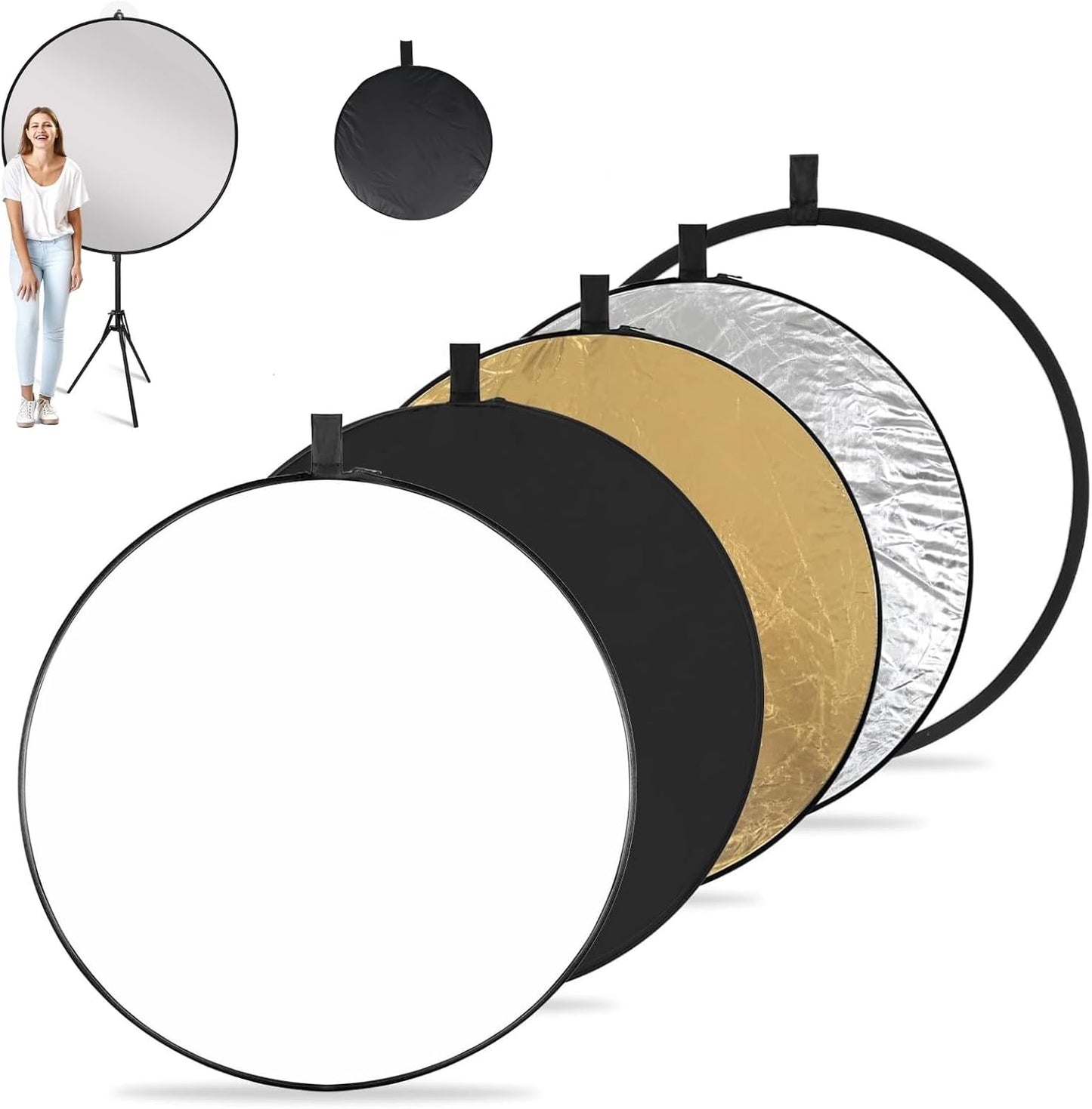 SuperRC 5 1 24'' in Photo Collapsible Photography Reflector Portable Camera Panel for Studio Outdoor Lighting Indoor