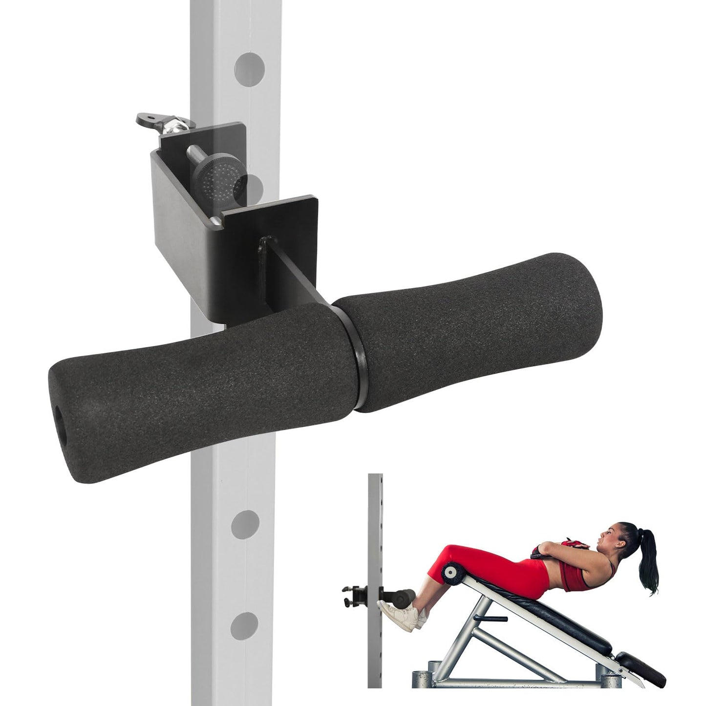 Nordic Hamstring Curl Squat Rack Attachment: Leg & Ab Workout for Power Rack Nordic Hamstring Curl, Sit-ups, Bulgarian Split Squat for Home Gym