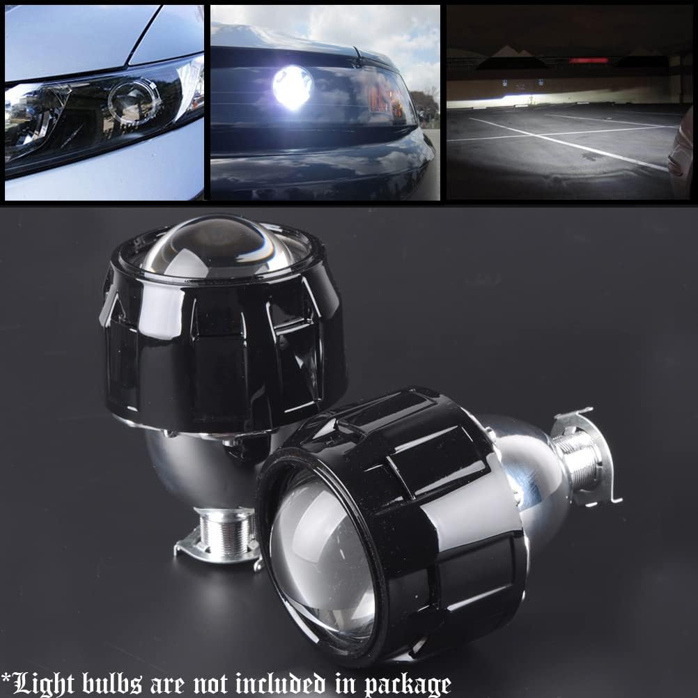 H4 H7 H11 9005 9006 9007 H13 1 Black1 Compatible with Frontlight Pair of Mini Bi-xenon Projector Lens Low High Beams