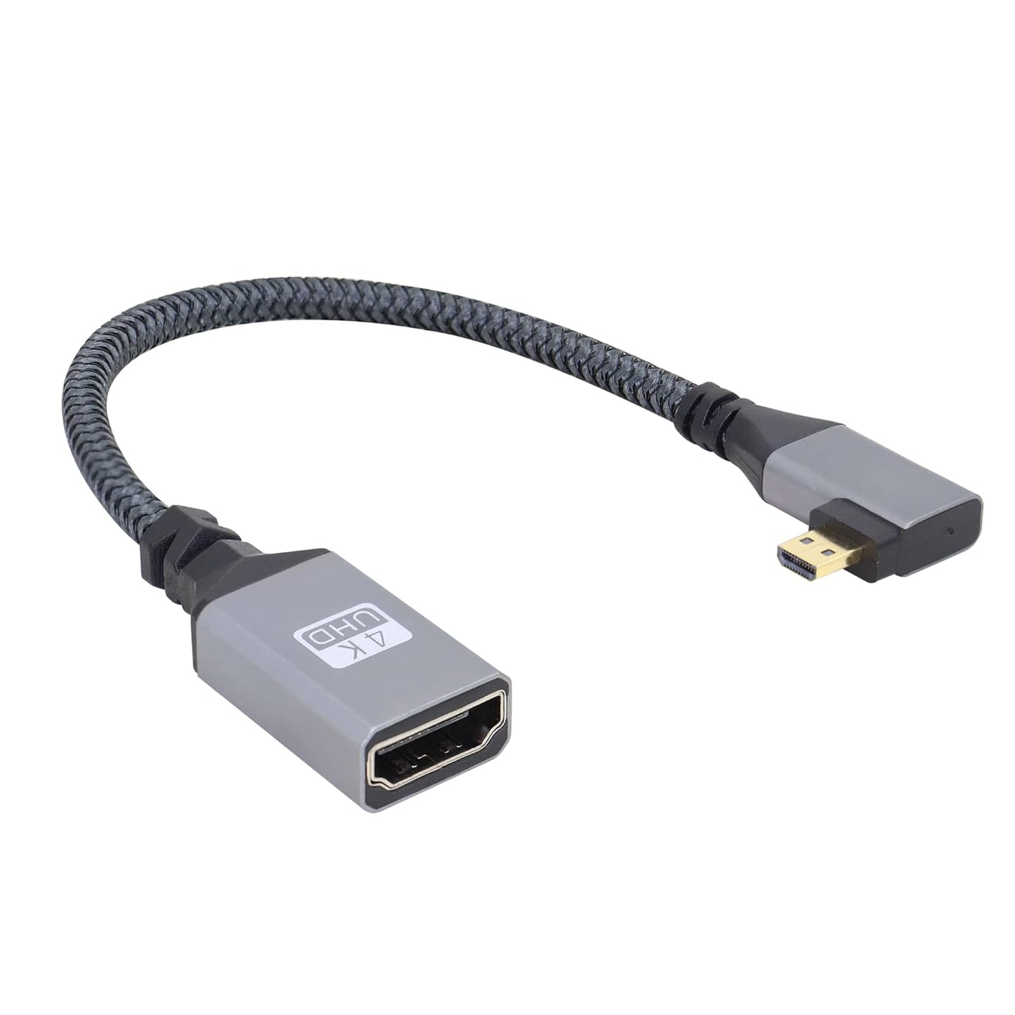 RIIEYOCA 4K 4K Laptop,Projector,TV,Monitor,Camcorder(Cable:20cm) Micro HDTV to HDTV Adapter Cable,Right Angle Micro
