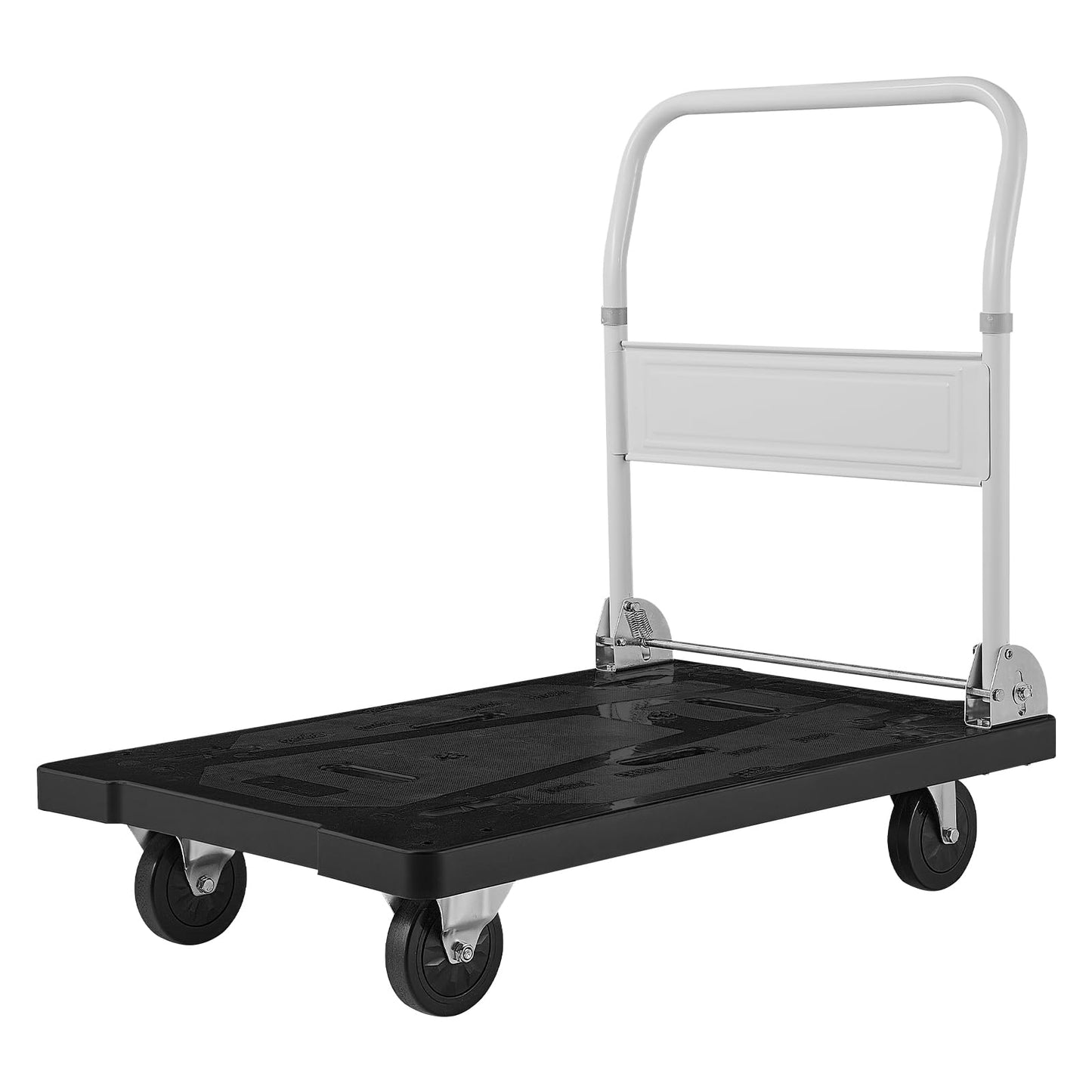 VEVOR Foldable Push Cart Dolly, 660 lbs Capacity, Folding Platform Truck with Swivel Wheels, Moving Platform Hand Truck Flatbed Cart, Space Saving Push Handle, for Easy Storage, 35.2 x 23.4 x 33.5 in