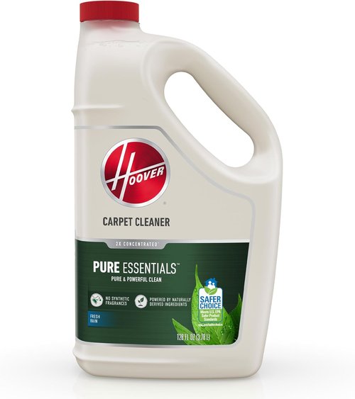 Hoover Pure Essentials Carpet Cleaner Solution - 128 Oz. Natural Plant-Based Formula | Fresh Rain Scent