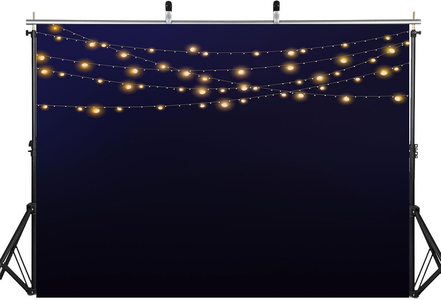 LidyMini 10x8ft Fabric Dark Night String Lights Backdrop Romantic Party Photography Background Stunning Light Charm