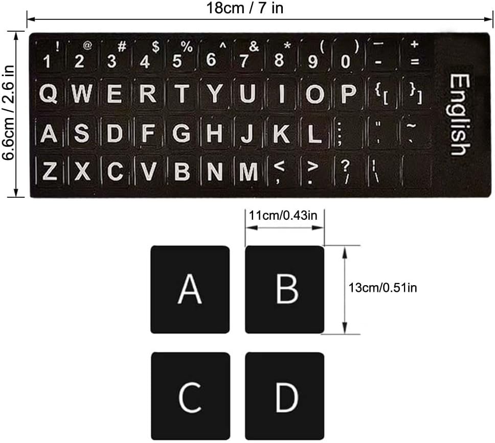 ANRACHEL Desktop(3PCS,English) Replacement English Keyboard Letter Stickers, Universal English Keyboard Stickers