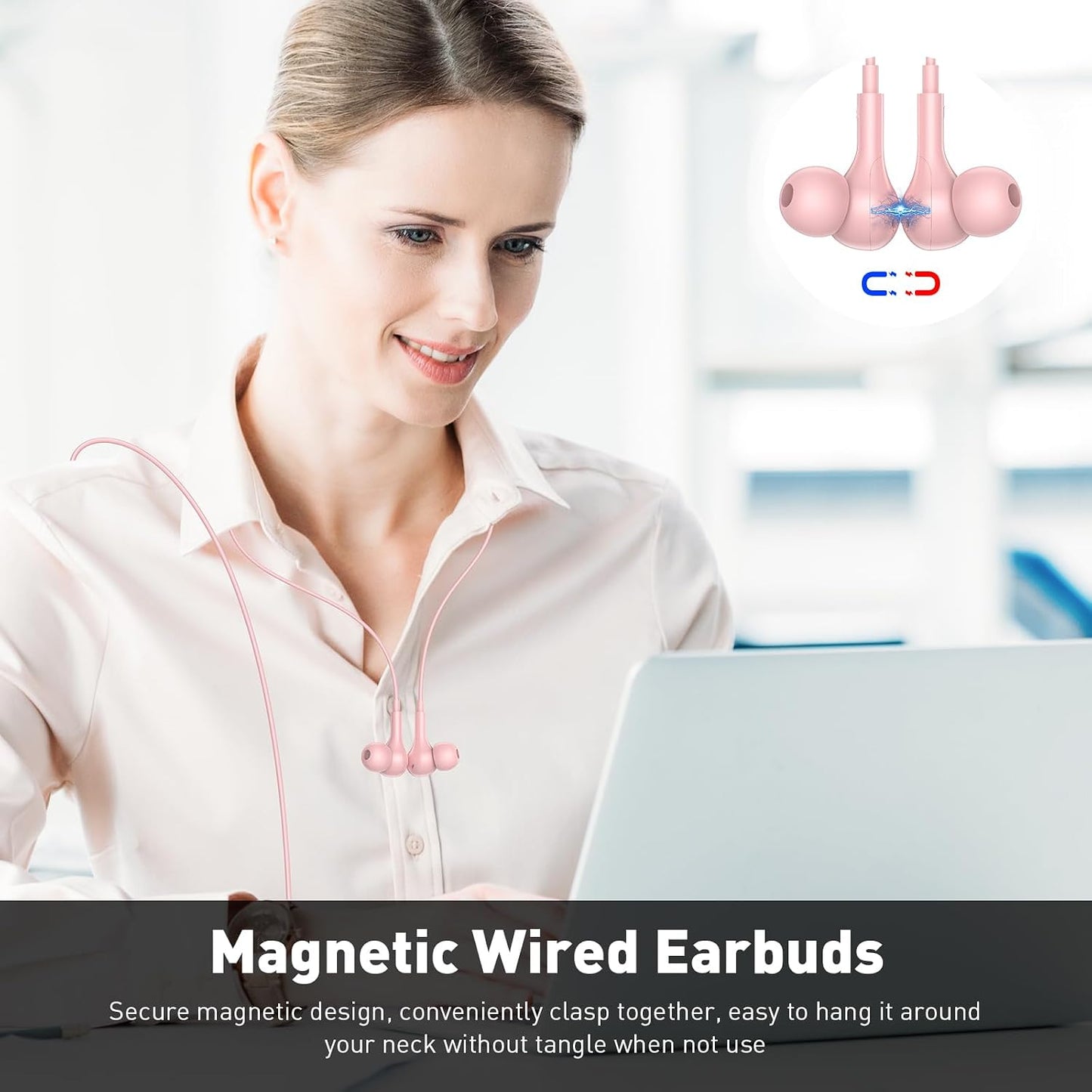 3.5mm APETOO Wired Earbuds in-Ear Headphones Jack for Laptop/PC, Noise Isolation Small Earphones Corded Plug-in Ear
