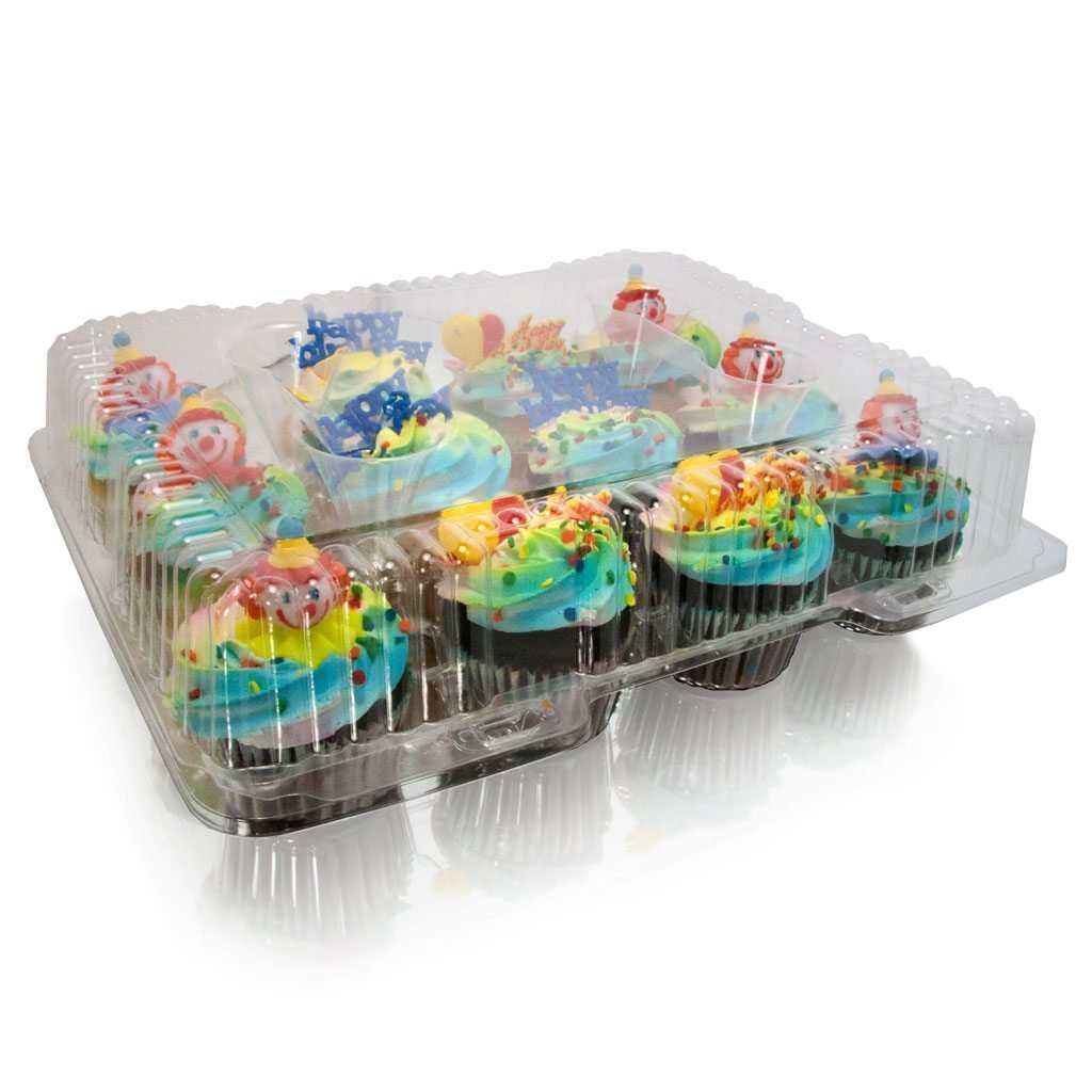 Case of 50 plastic cupcake boxes 12 Cupcake Containers Clear plastic disposable 12 pack Cupcake Container 1 dozen cupcake container 12 cavities 12 Compartment Cupcake Container 12 count (50)
