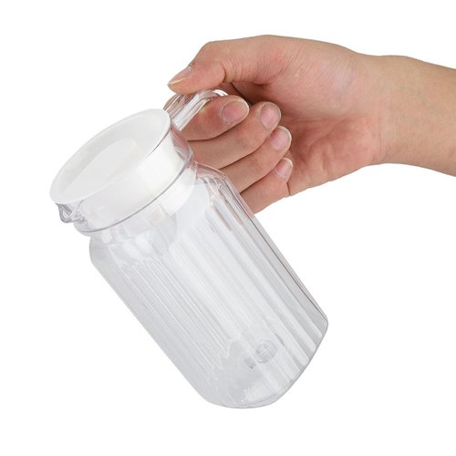 Ktsxxops 17 oz Small Plastic Carafe with Lid and Spout, 500ml Small Clear Water Jug for Hot/Cold Water, Iced Tea Pitcher for Coffee, Mini Juice and Homemade Beverage Carafe (500ml)