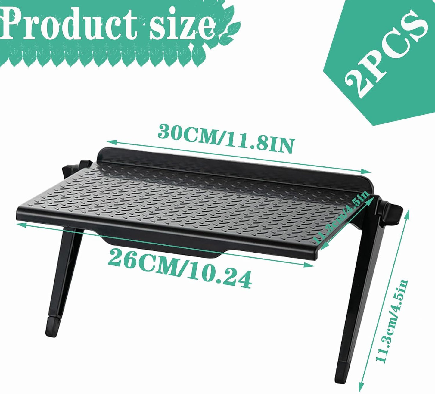 QuZCarious 2pcs Control(11.8 4.5 Inch,Black) tv top Shelf Adjustable Screen Shelf TV Monitor Top Bracket Router Rack