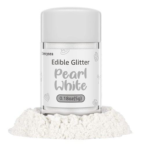 Edible Glitter - Pearl White Drink Glitter for Food, Cupcakes & Cocktails | Kosher Halal Certified