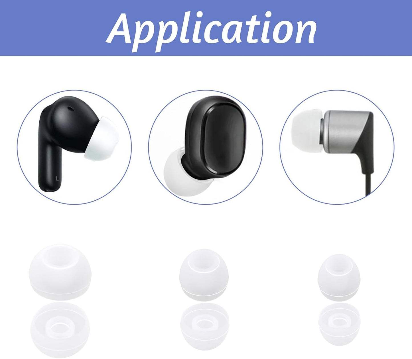 KALIONE 30 Pcs Silicone Earbud Cap Tip Cover Replacement, Ear Tips for in-Ear Headphones Ear Buds Tips Headphone