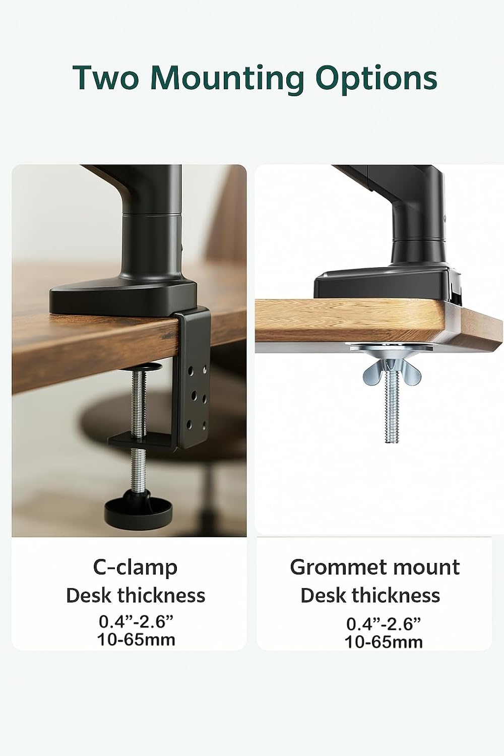 ArcadeX 13 32 Inch Grommet 4.4 22lbs Single Monitor Mount, to Gas Monitor Arm, Adjustable Stand, Vesa Mount with Clamp