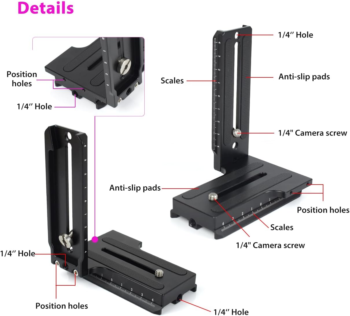 Akeipho RSC2 RS2/ RS3 L Bracket Vertical Mount Quick Release Plate for DJI Ronin / / S, Zhiyun Weebill S Gimbal, DSLR