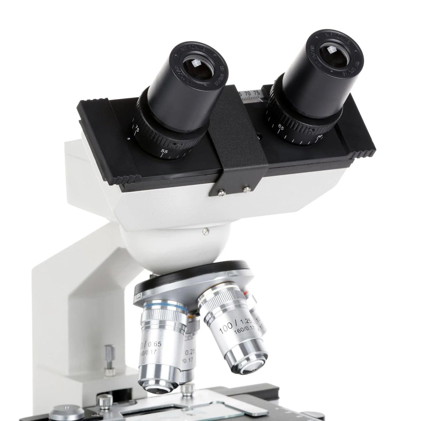 AmScope OMAX 40X-2000X Lab LED Binocular Compound Microscope with Double Layer Mechanical Stage and Coaxial Coarse/Fine Focusing Knob