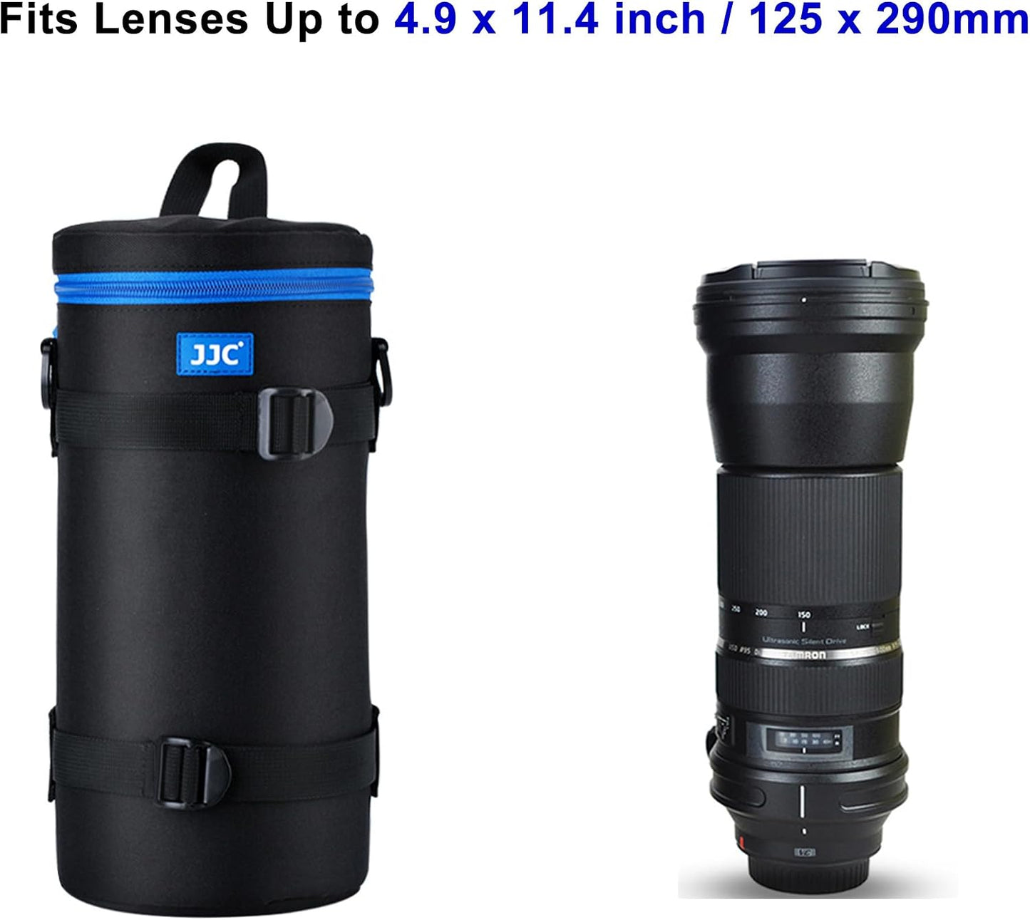 150-500mm f/5-6.3 800mm f/11 200-500mm f/5.6E 4.9'' 11.4''(D JJC Deluxe Lens Case Pouch Bag for Sigma DG OS HSM, Canon