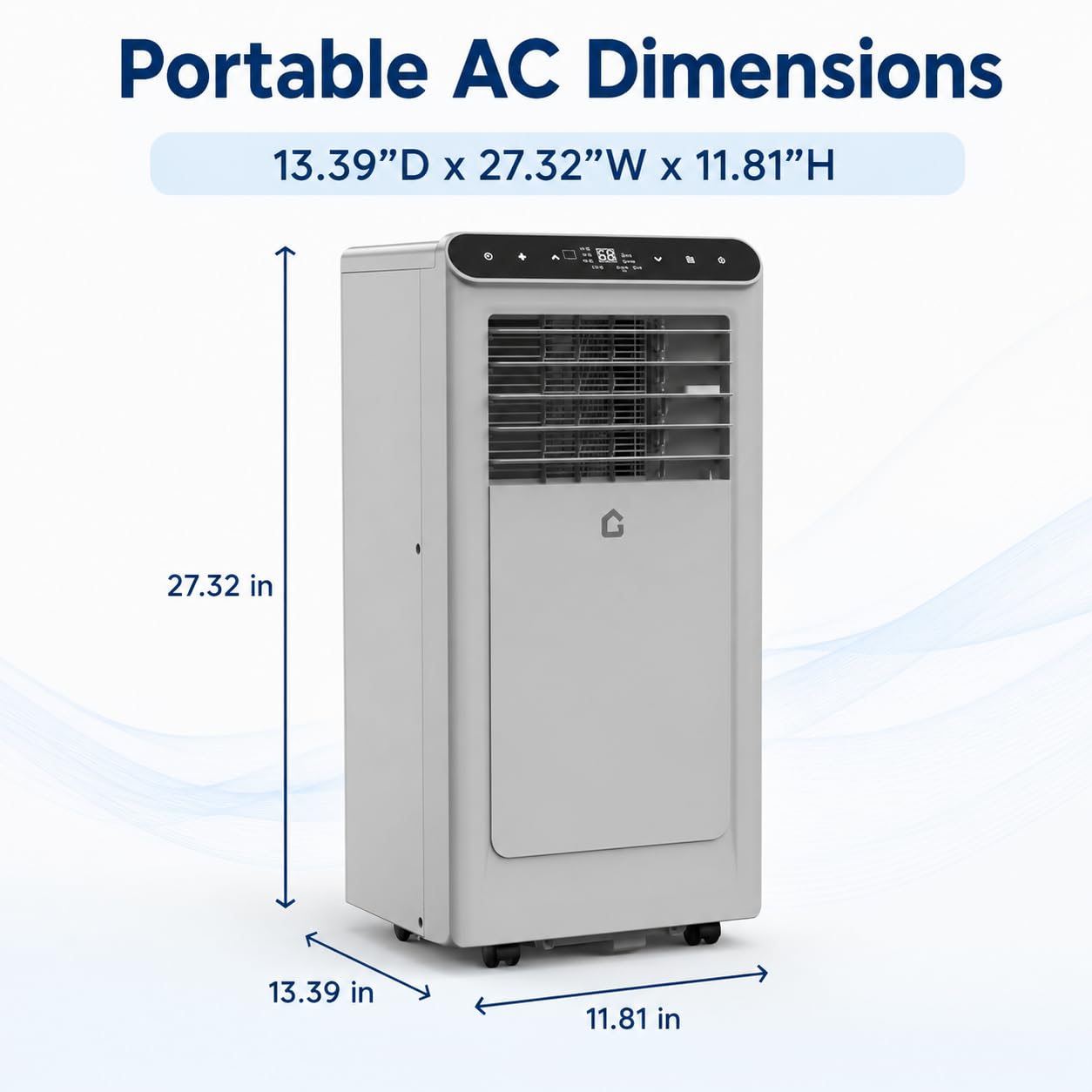 GarveeLife Portable Air Conditioners, 8,000 BTU for Rooms up to 350 Sq.Ft., Smart Compact AC Unit with Cooling, Dehumidifier, Fan, Remote Control and Window Kit, Gray