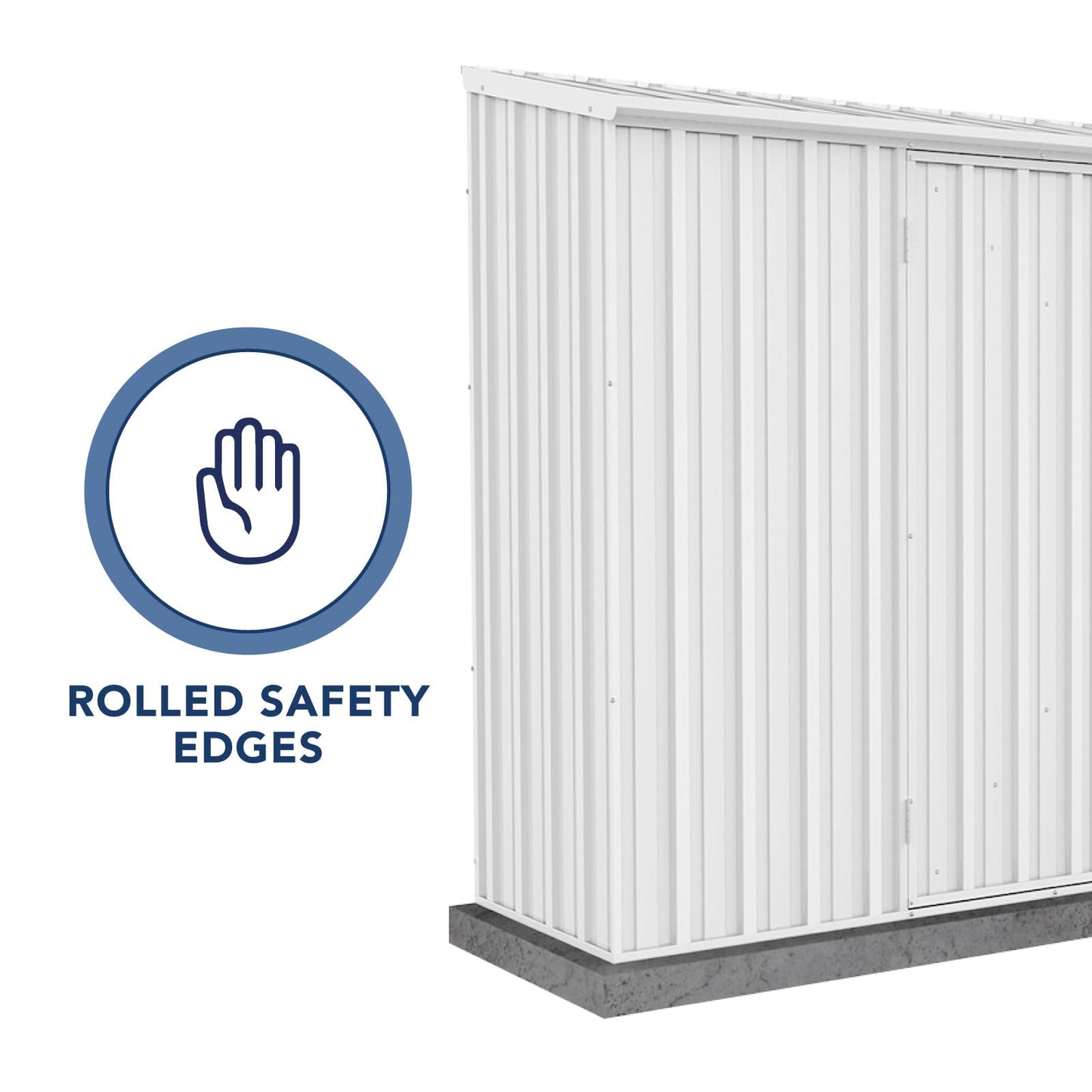 ABSCO Space Saver Metal Garden Shed 10 Ft. x 2.5 Ft .Galvanized Steel and Aluminum Small-Sized DIY Tool, Outdoor Equipment, and Bikes Storage Building in Surfmist