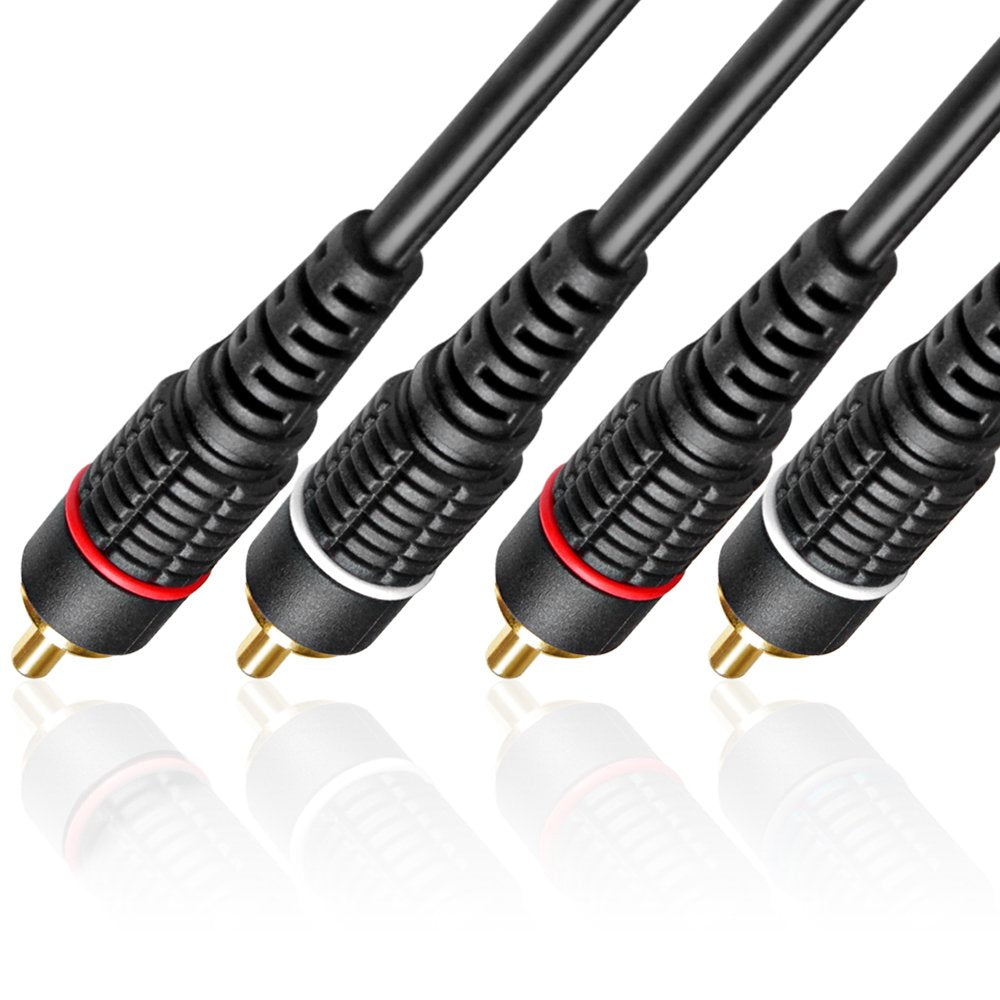 TNP Products 50 2 TNP RCA Cable ft - Gold Plated RCA Male to Male HiFi Stereo Cable - Red White Audio Cord Dual