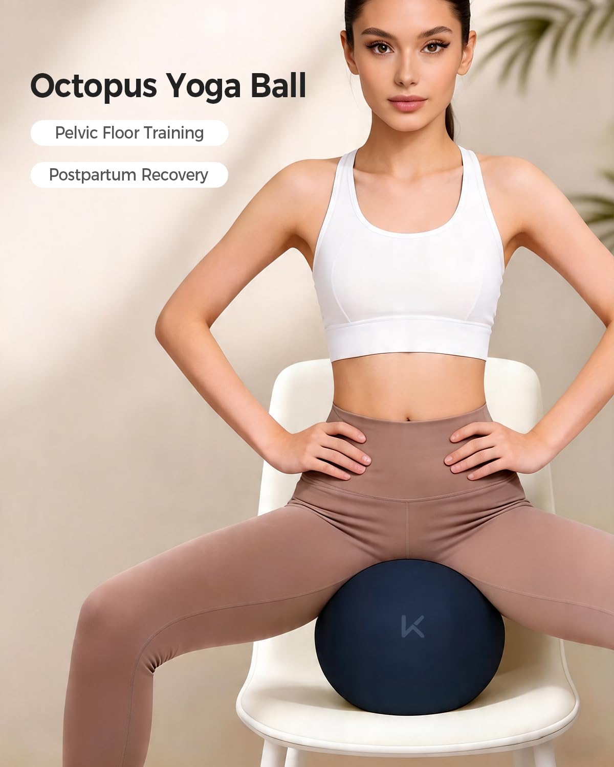 KEEP Pilates Ball- Balance Yoga Balls for Working Out, Fitness Ball for Core Strength and Physical Therapy, 25cm, Navy Blue