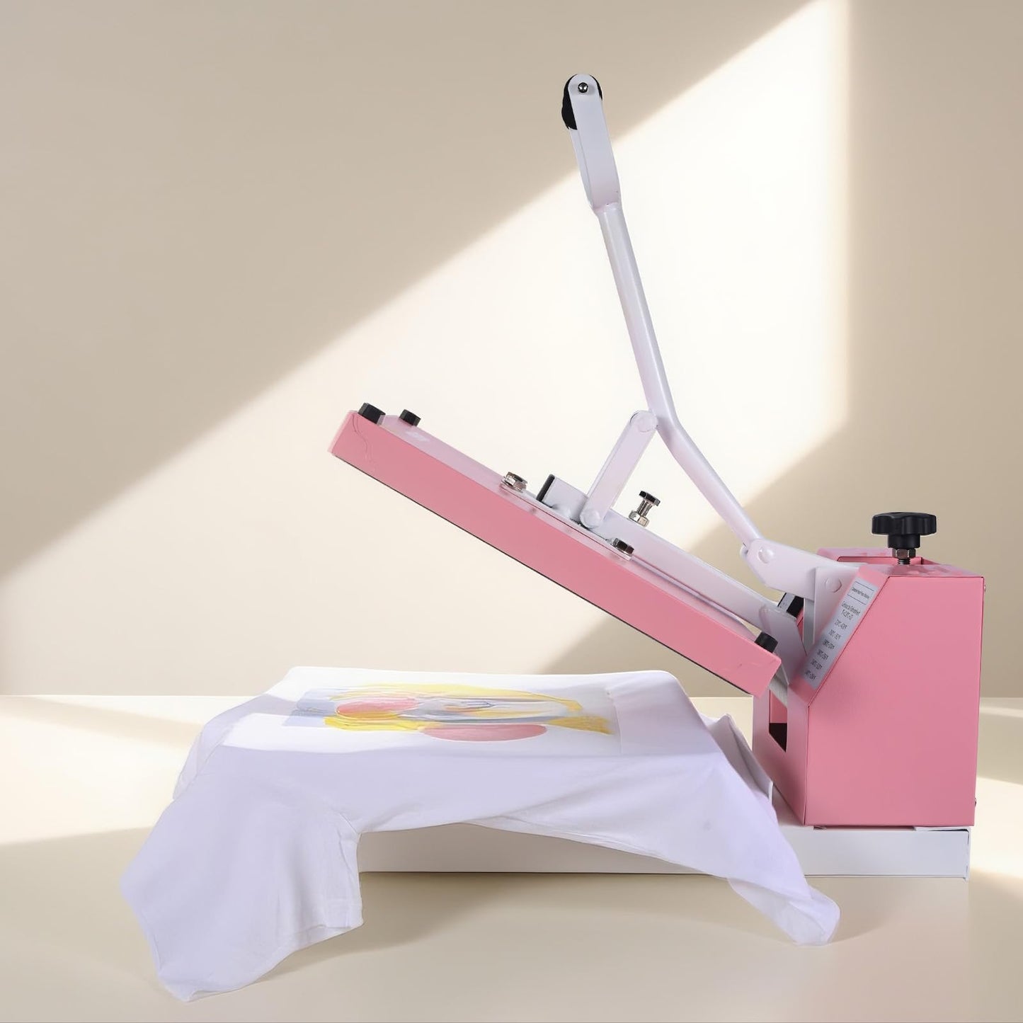 BetterSub Industrial 15"x15" Clamshell Heat Press Machine for T-Shirts, Sublimation, Vinyl & HTV - Digital Control, Non-Stick Teflon Plate, Safety Features for DIY/Home/Business (Pink)