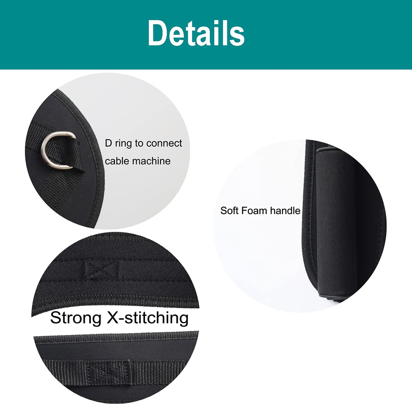 CORECISE Abdominal Crunch Harness Straps,Back Exercise Pulling Harness Shoulder Strap, V-shape Crunch Belt,Abdominal Crunch Straps Belt Attachment for Cable Machine black
