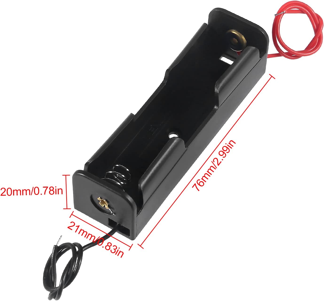 DIANN 10pcs 18650 1x 3.7V 18650 18650 Battery Holder Single Battery Holder Battery Holder with Wires