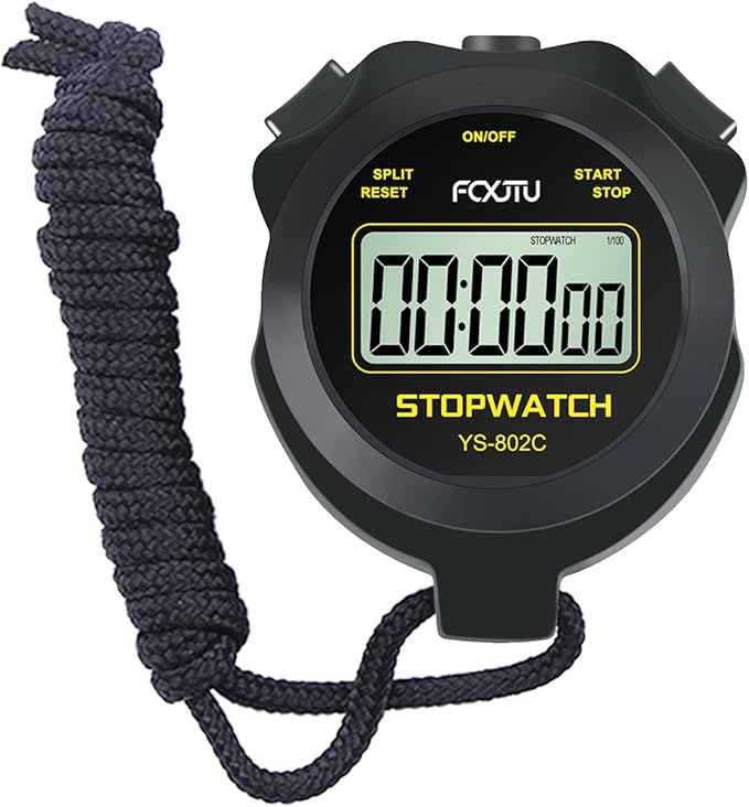 FCXJTU Digital Simple Stopwatch Timer, No Bells, No Alarm, Simple Basic Operation, Silent, Clear Display, ON/Off, Large Display for Swimming Running Training Kids Coaches Referees Teachers