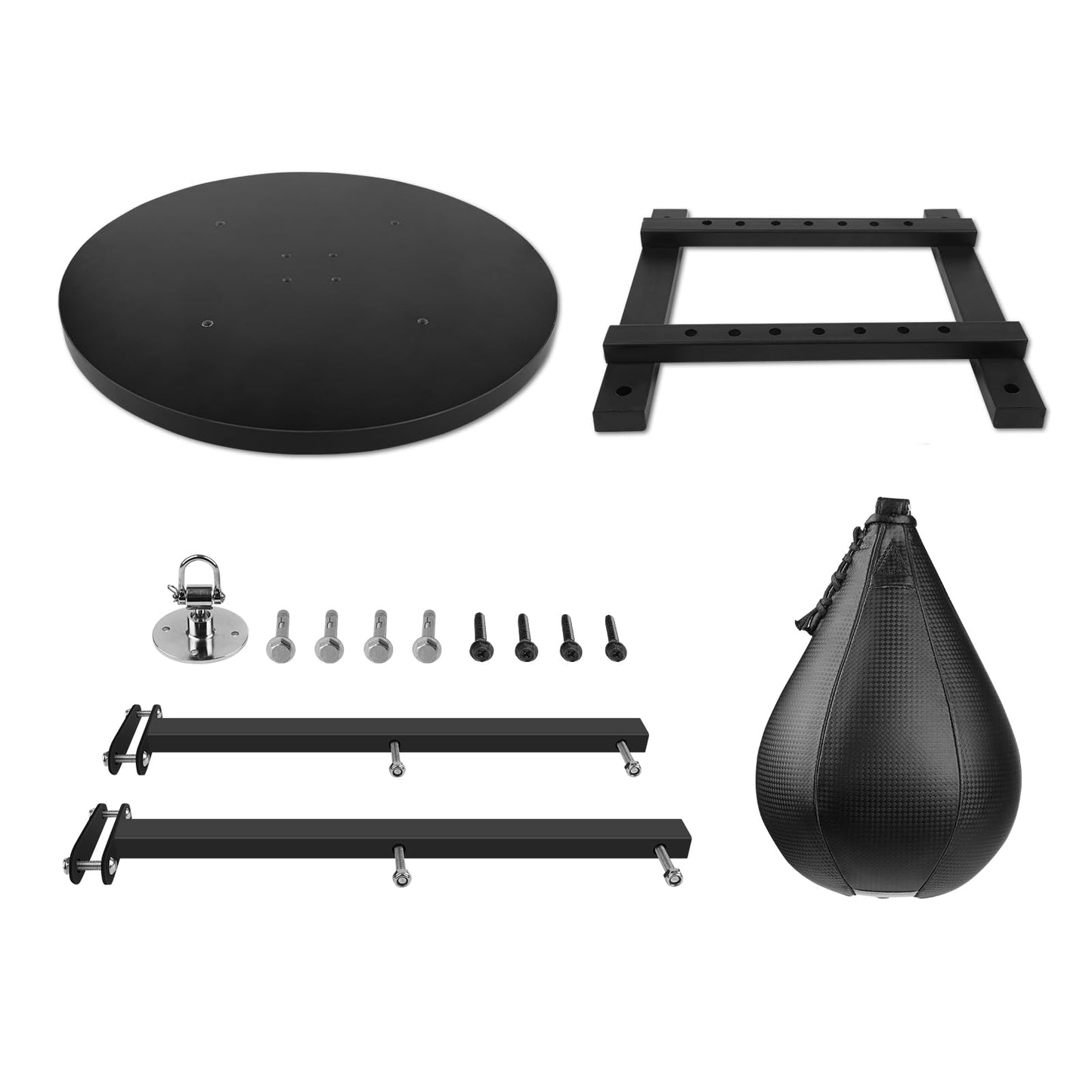 WYGVNR Adjustable Speed Bag Platform Kit with Speed Punching Bag & Professional Speed Bag Swivel for Boxing Training, Exercise, Fitness (Engineered Wood)